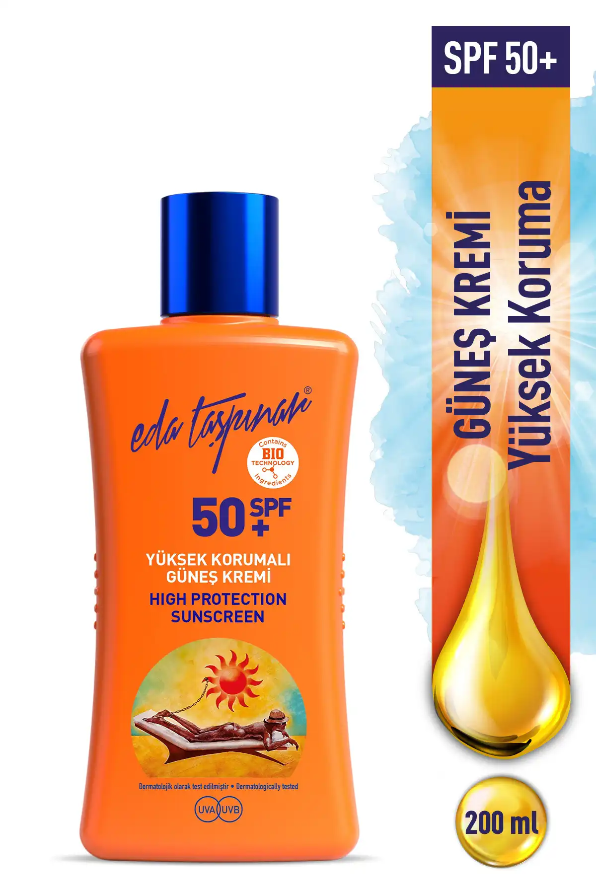 ضد آفتاب با محافظت بالا Spf50+ - 200 میلی لیتر برند   Eda Taşpınar(ادا تاسپینار) به رنگ   در دسته ضد آفتاب