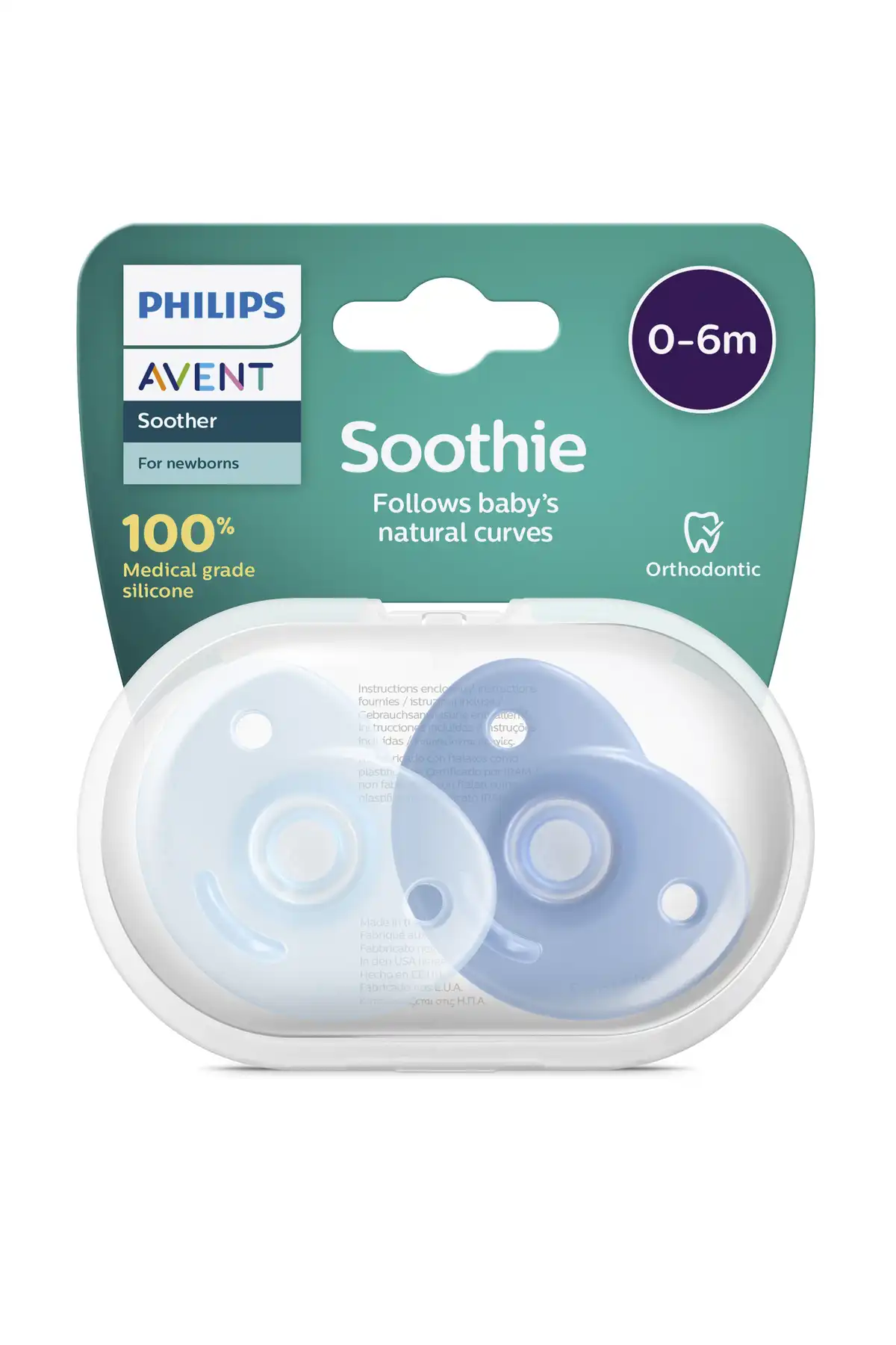 پستانک 2 تکه Soothie 0-6 ماهه نر جدید برند   Philips Avent(فیلیپس اونت) به رنگ   در دسته پستانک