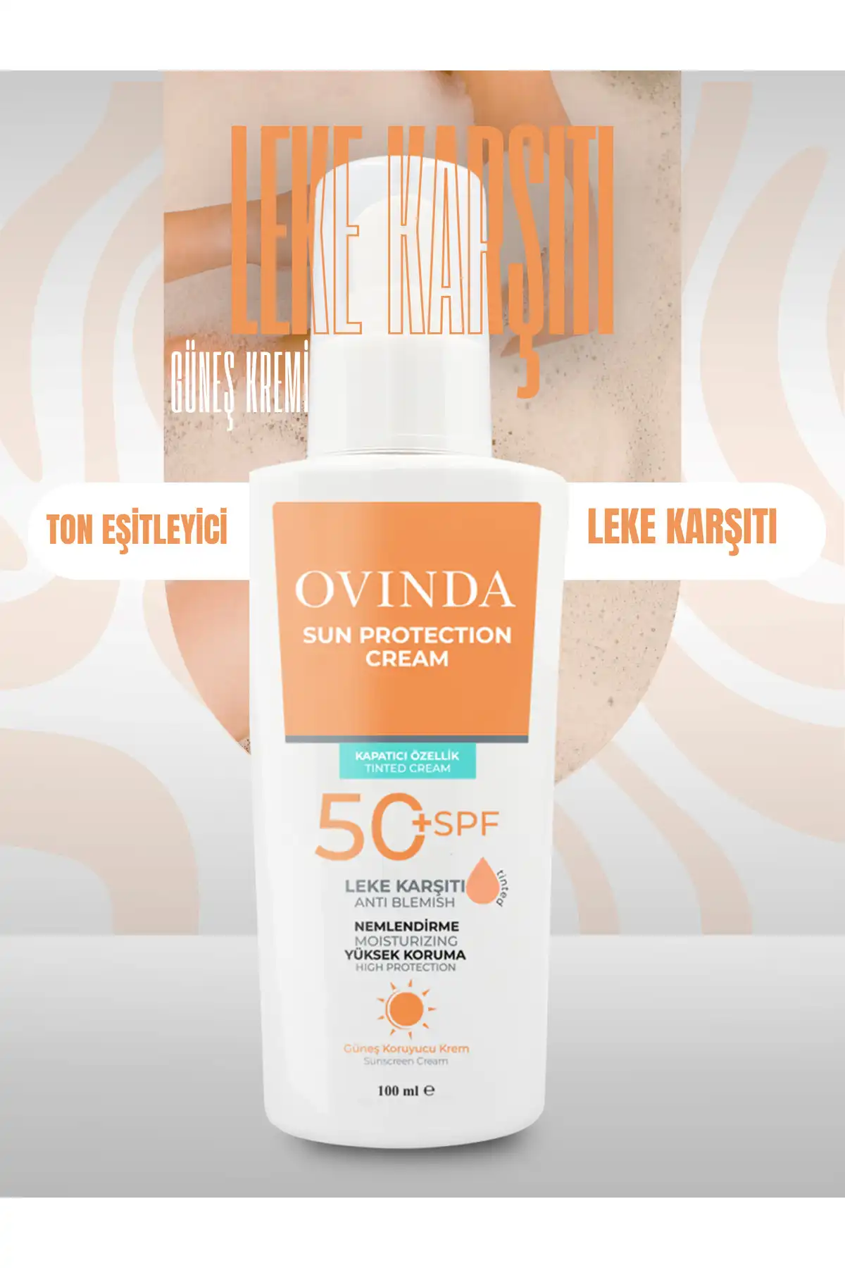 ضد آفتاب رنگی (کانسیلر) 50 Spf برند   Ovinda(اویندا) به رنگ   در دسته ضد آفتاب