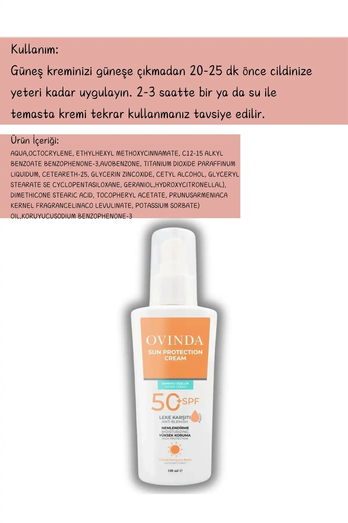 ضد آفتاب رنگی (کانسیلر) 50 Spf برند   Ovinda(اویندا) به رنگ   در دسته ضد آفتاب