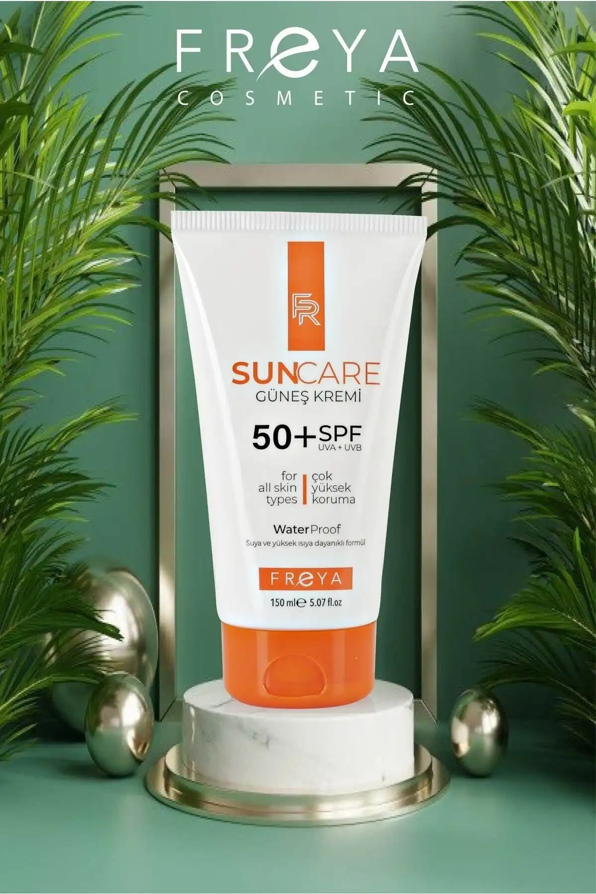 کرم ضد آفتاب 150 میلی لیتر ضد آفتاب +50 SPF ضد لک و محافظت بالا برند   Freya(فریا) به رنگ   در دسته ضد آفتاب