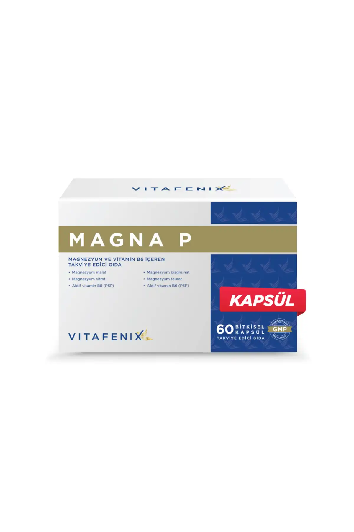 مکمل غذایی کپسول Magna P حاوی منیزیم و ویتامین B6 برند   Vitafenix ( ویتافنیکس ) 