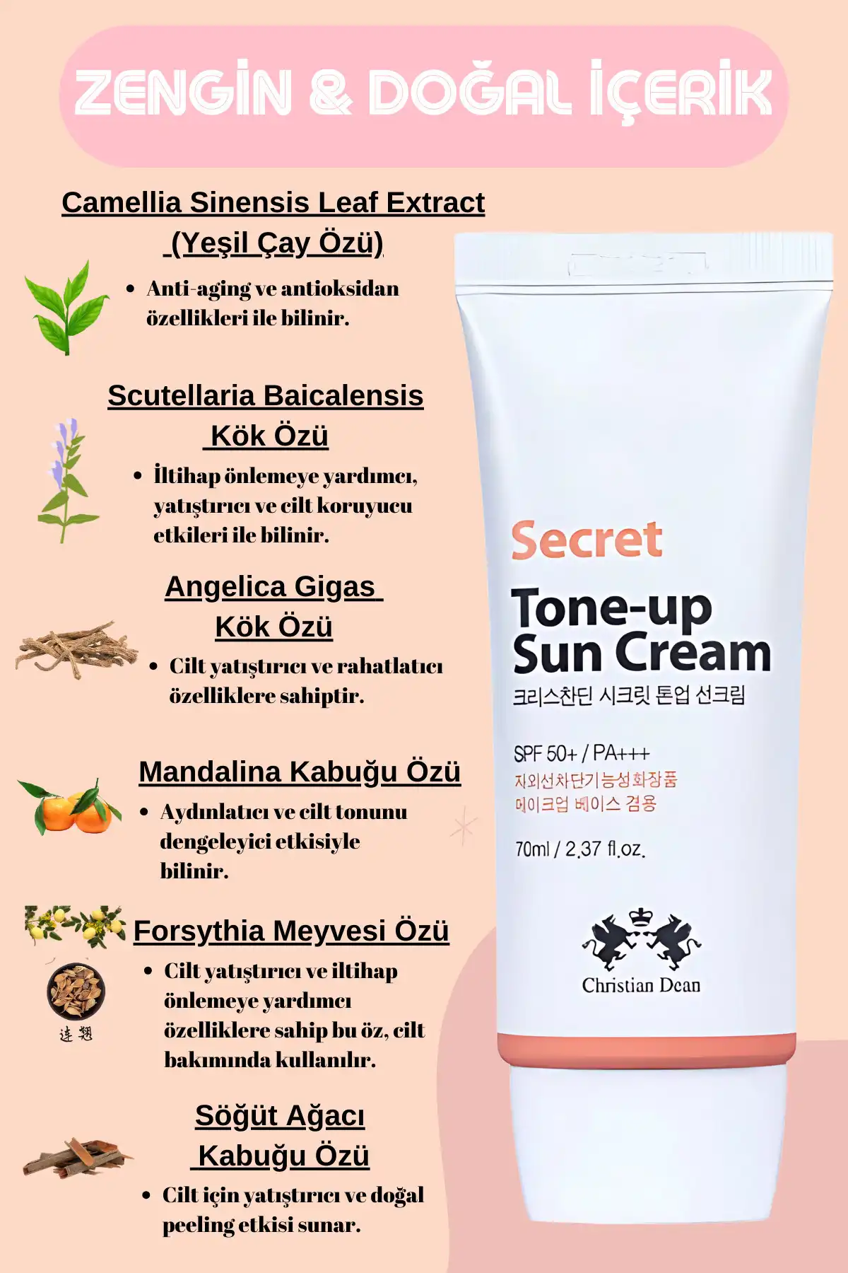 کرم ضدآفتاب کمپلکس گیاهی Tone-Equalizing Herbal Cream تون آپ کریستین دین برند   به رنگ   در دسته ضد آفتاب