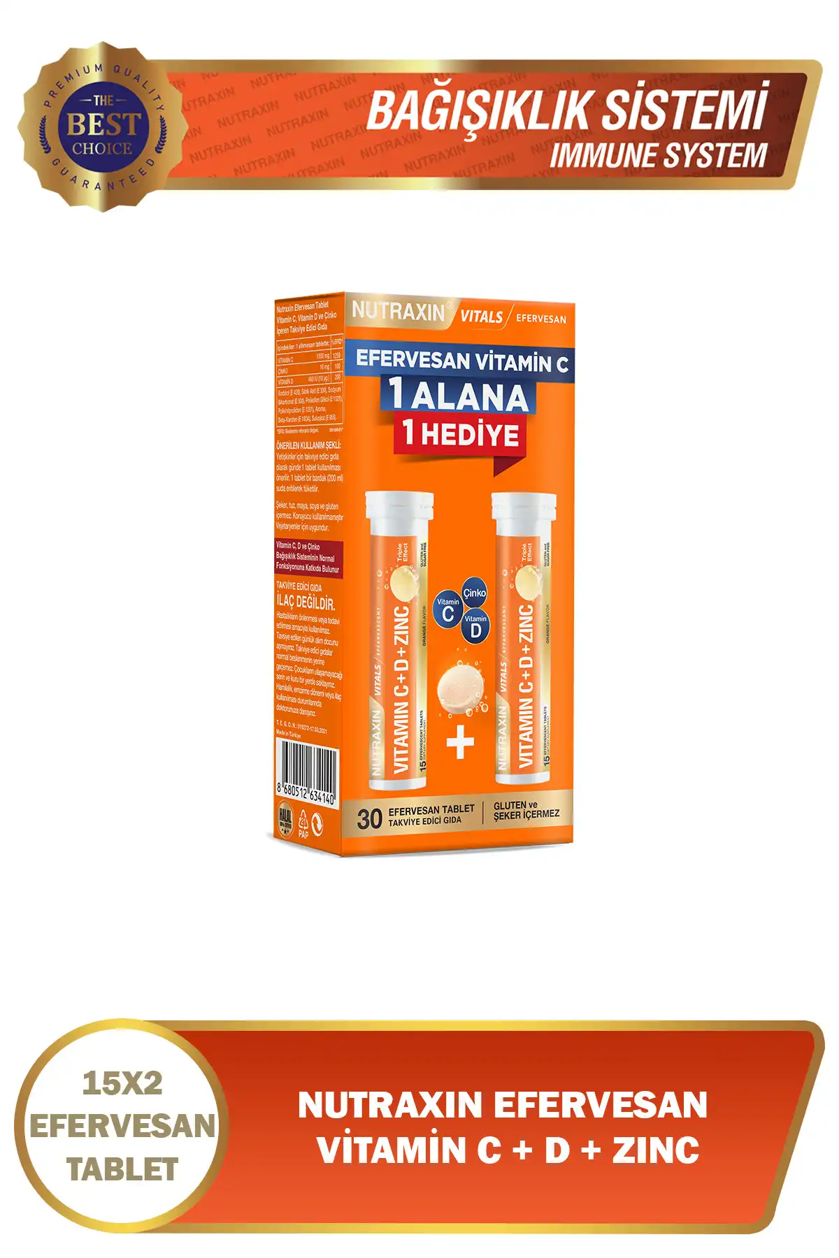جوشان C Kofre 2 Pay 1 - C 1000 Mg D 400 Iu Zinc 10 Mg برند   Nutraxin ( نوتراکسین ) 