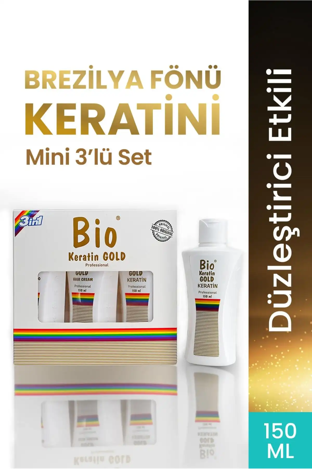 مینی ست کراتین بلو درای برزیلی 3 150 میلی لیتری. برند   Bio Keratin Gold در دسته مراقبت از مو
