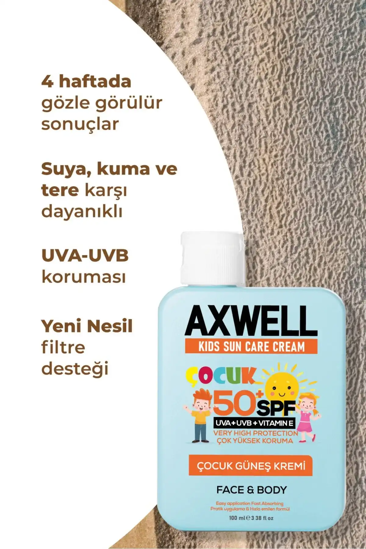 کرم ضد آفتاب کودکان با محافظت بسیار بالا + ویتامین E Spf 50 + 100 میلی لیتر برند   به رنگ   در دسته ضد آفتاب