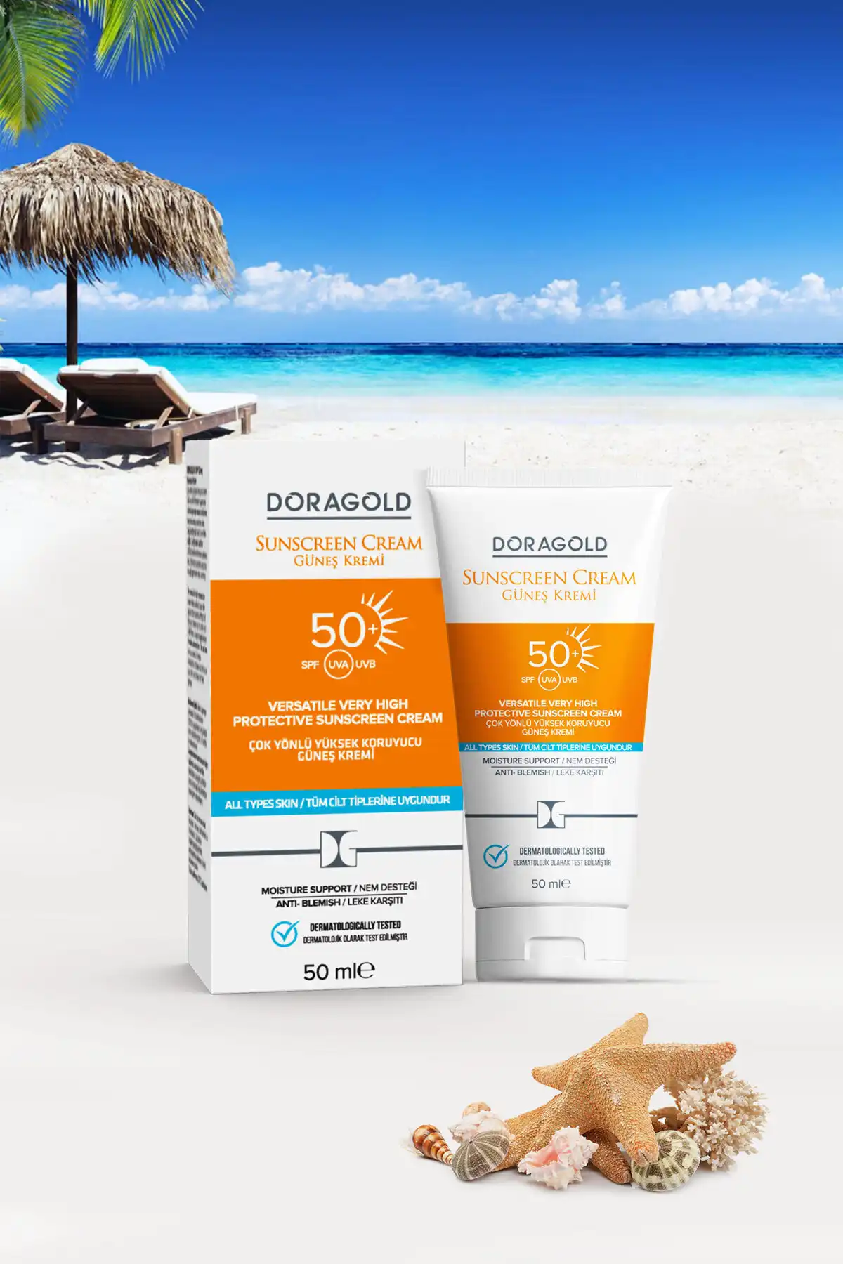 50 Spf Anti-Lemish Moisture Support ضد آفتاب همه کاره برای انواع پوست ست 50 میلی لیتری 2 تایی برند   به رنگ   در دسته ضد آفتاب