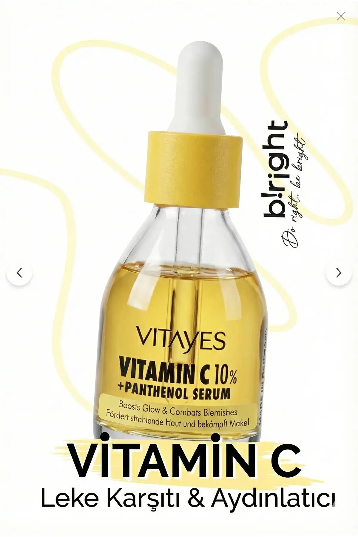 ویتامین C ضد لک و روشن کننده 10% سرم مرطوب کننده تونل پوست با پانتنول برند   VITAYES(VITAYES) در دسته مراقبت از پوست