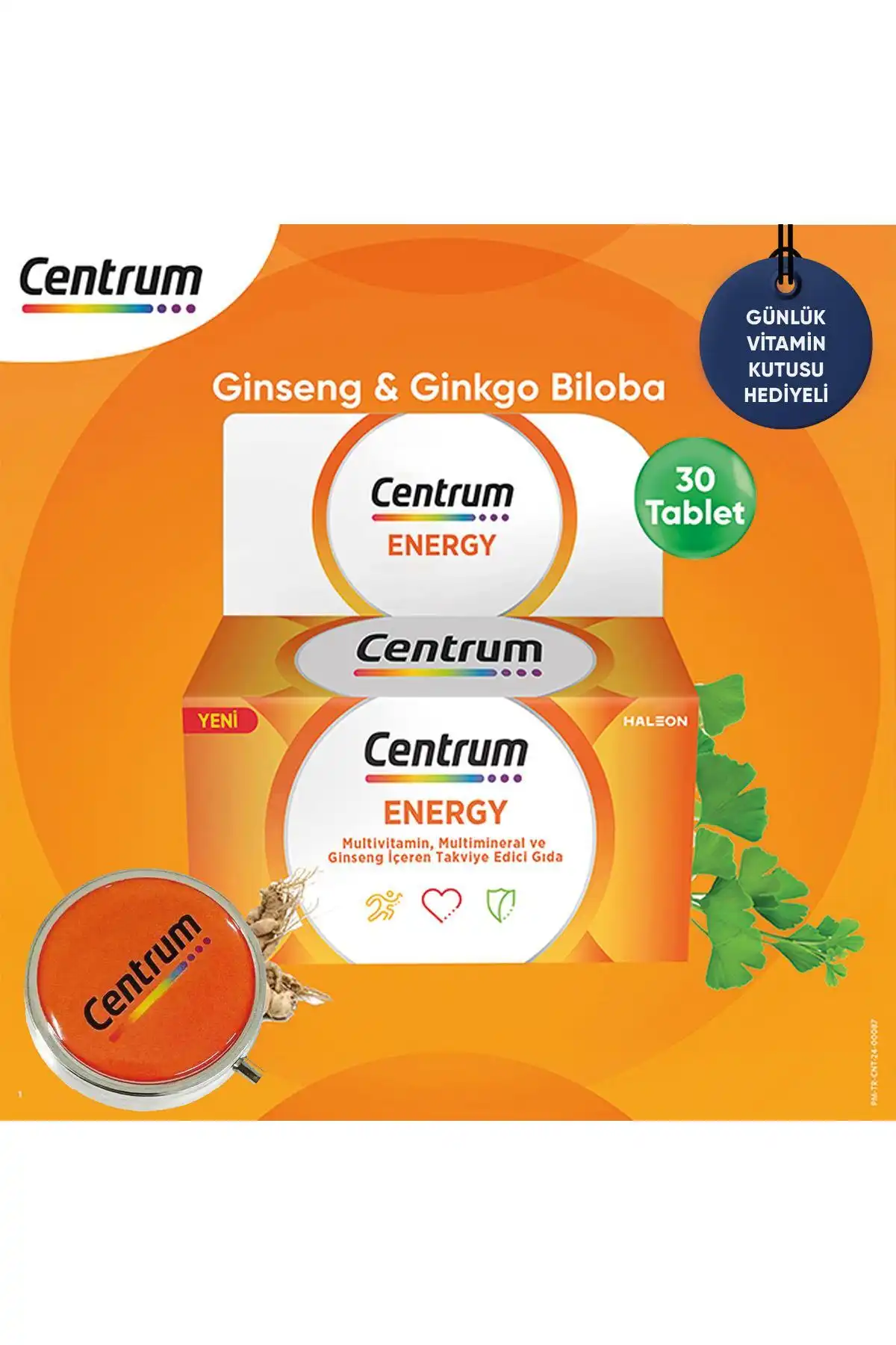 مولتی ویتامین انرژی 30 قرص + هدیه روزانه جعبه ویتامین برند   Centrum ( مرکز ) 