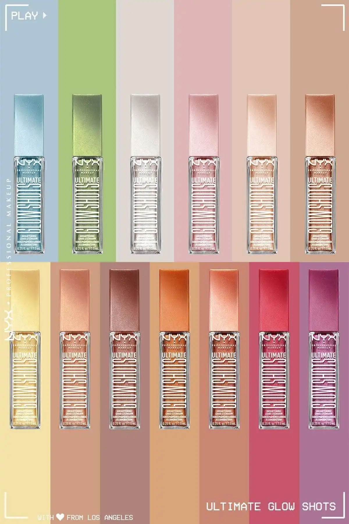 سایه چشم مایع شیمر شات Ultimate Glow Shots - گریپ فروت درخشش 04 برند   NYX Professional Makeup(آرایش حرفه ای NYX) به رنگ  بورگوندی