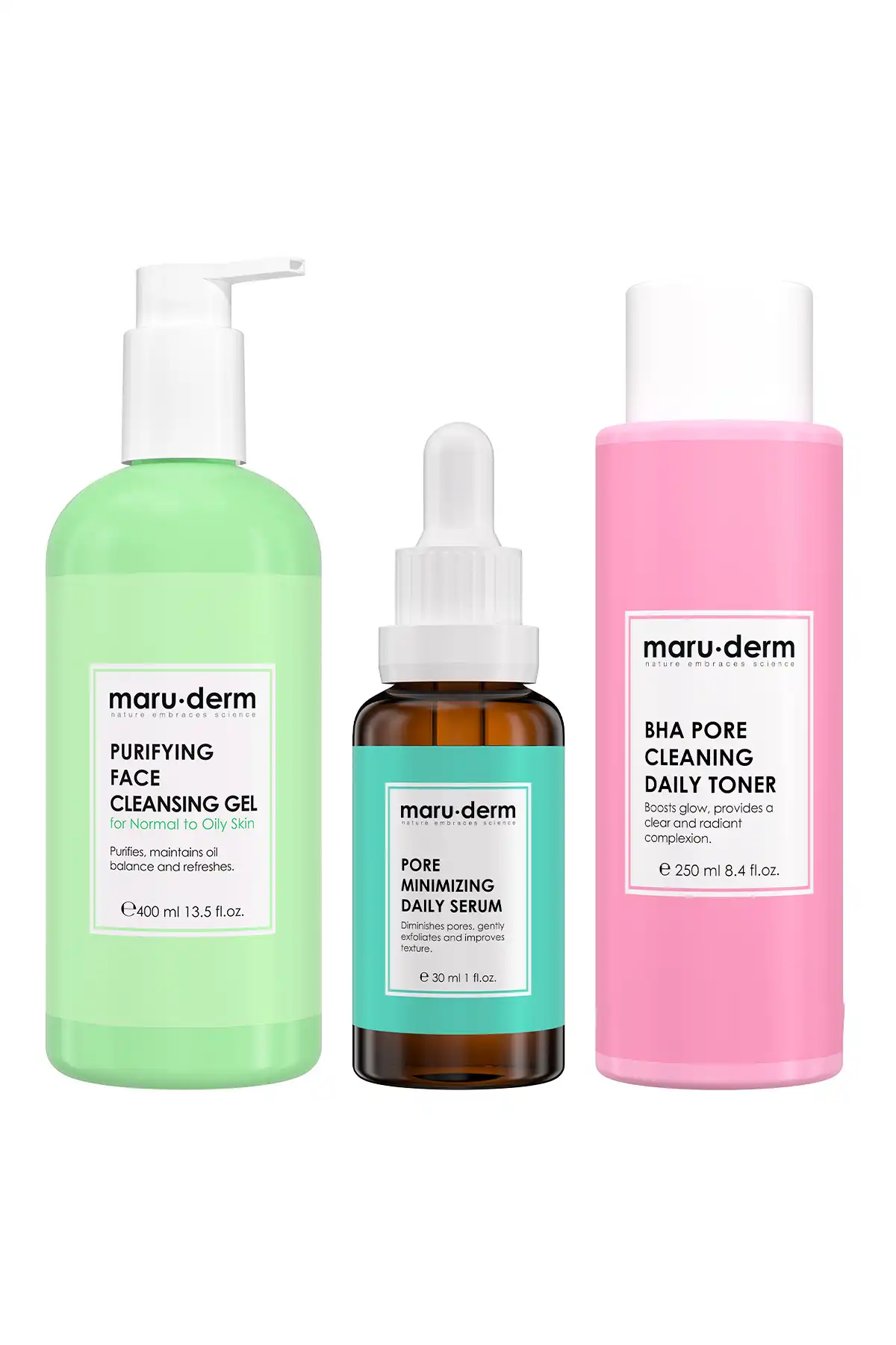 ست 3 بسته مراقبت از پوست Maruderm - ژل سفت کننده منافذ، تونیک، سرم (400 میلی لیتر، 250 میلی لیتر، 30 میلی لیتر) برند   به رنگ   در دسته ست مراقبت از پوست