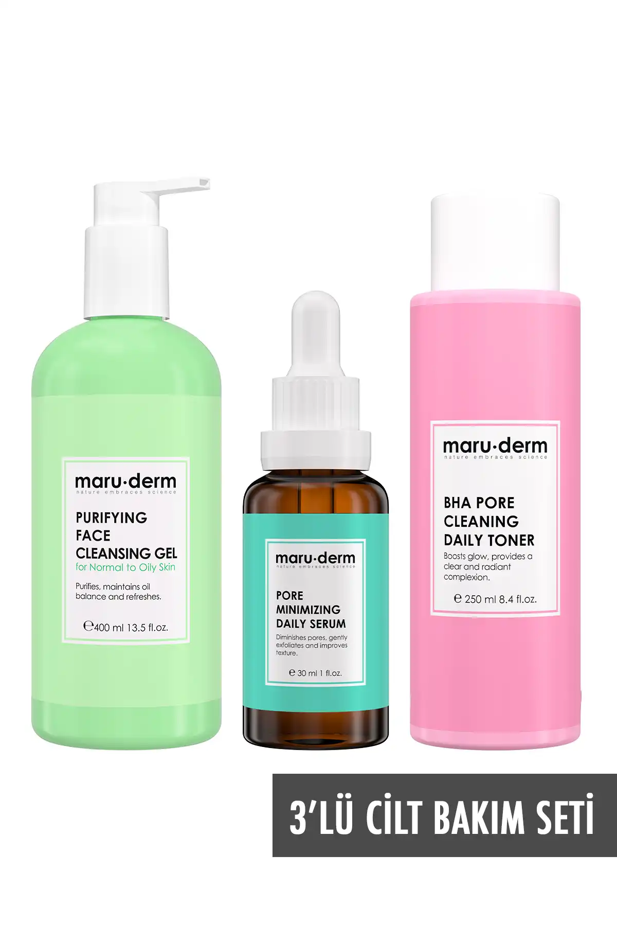 ست 3 بسته مراقبت از پوست Maruderm - ژل سفت کننده منافذ، تونیک، سرم (400 میلی لیتر، 250 میلی لیتر، 30 میلی لیتر) برند   به رنگ   در دسته ست مراقبت از پوست