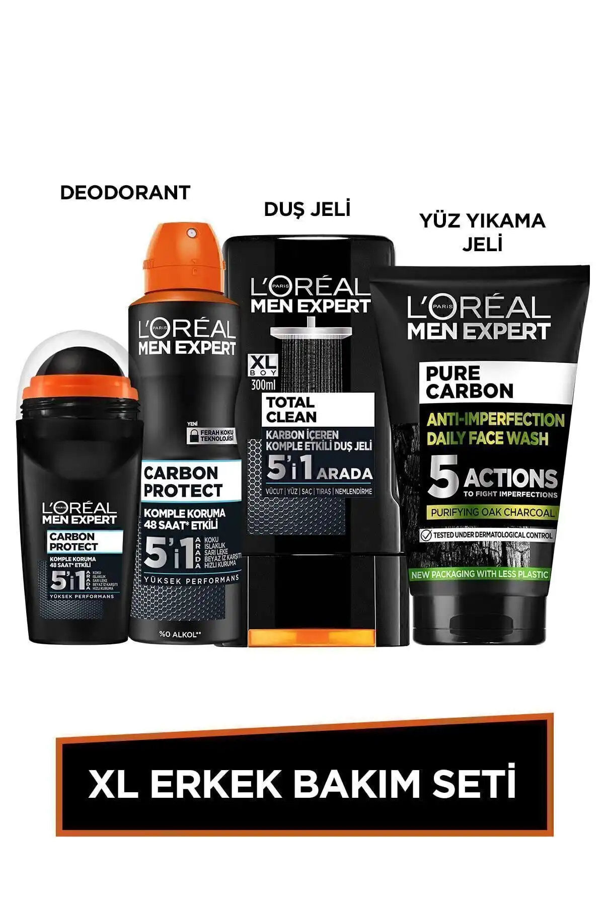 ست مراقبتی مردانه Xl Total Clean ژل شستشوی صورت ژل دئودورانت با ذغال خالص برند   L'Oreal Paris Men Expert(کارشناس مردان لورآل پاریس) به رنگ   در دسته ست مراقبت از پوست