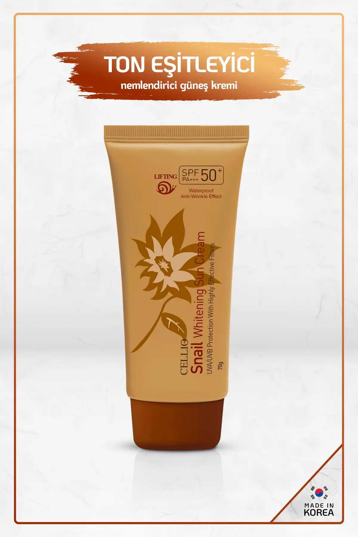 کرم ضد آفتاب Brightening Effect Spf50+ Pa++++ Uva/uvb حاوی عصاره حلزون برند   به رنگ   در دسته ضد آفتاب