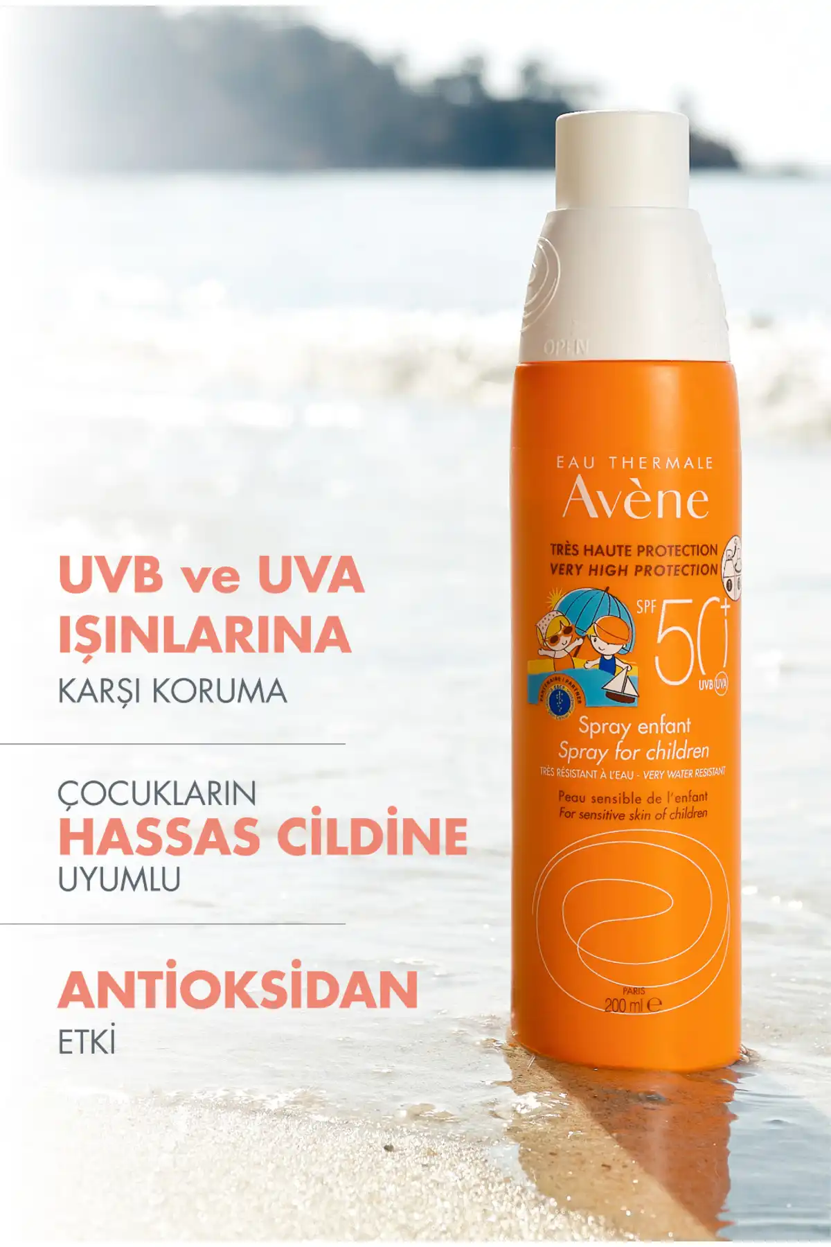 اسپری Sun Care Spf 50+ برای کودکان 200 میلی لیتر برند   Avene(آون) به رنگ   در دسته ضد آفتاب