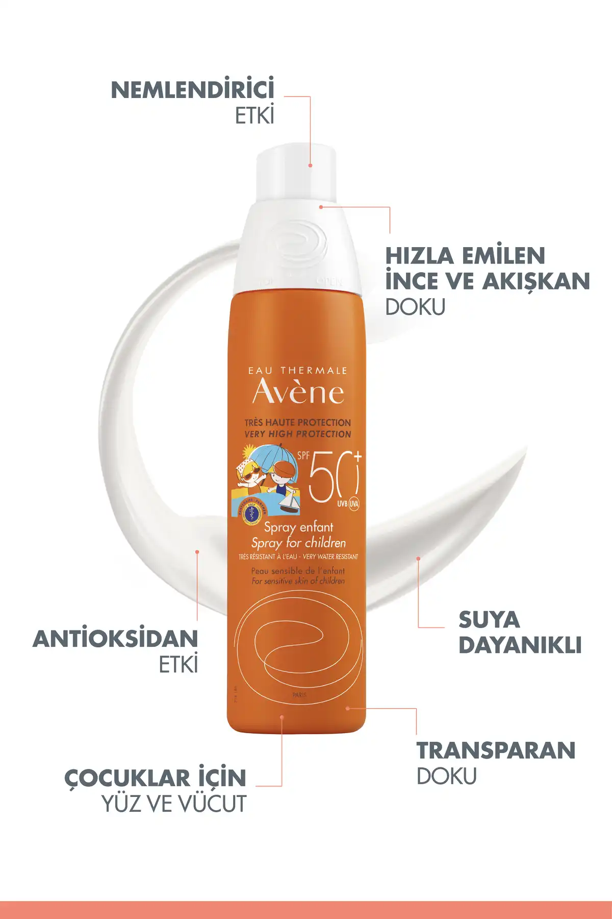 اسپری Sun Care Spf 50+ برای کودکان 200 میلی لیتر برند   Avene(آون) به رنگ   در دسته ضد آفتاب