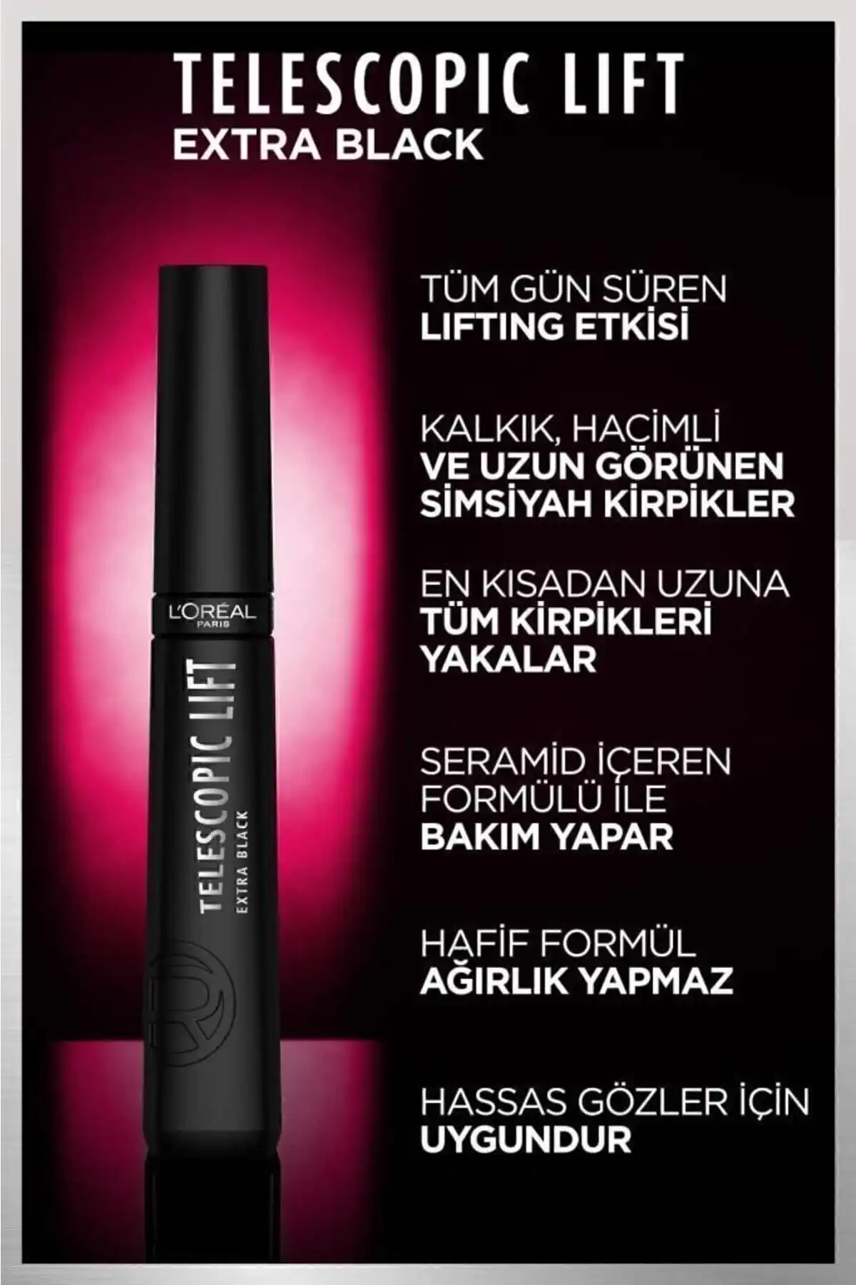 ریمل تلسکوپی Lift Extra Black برند   L'Oreal Paris(لورآل پاریس) به رنگ  