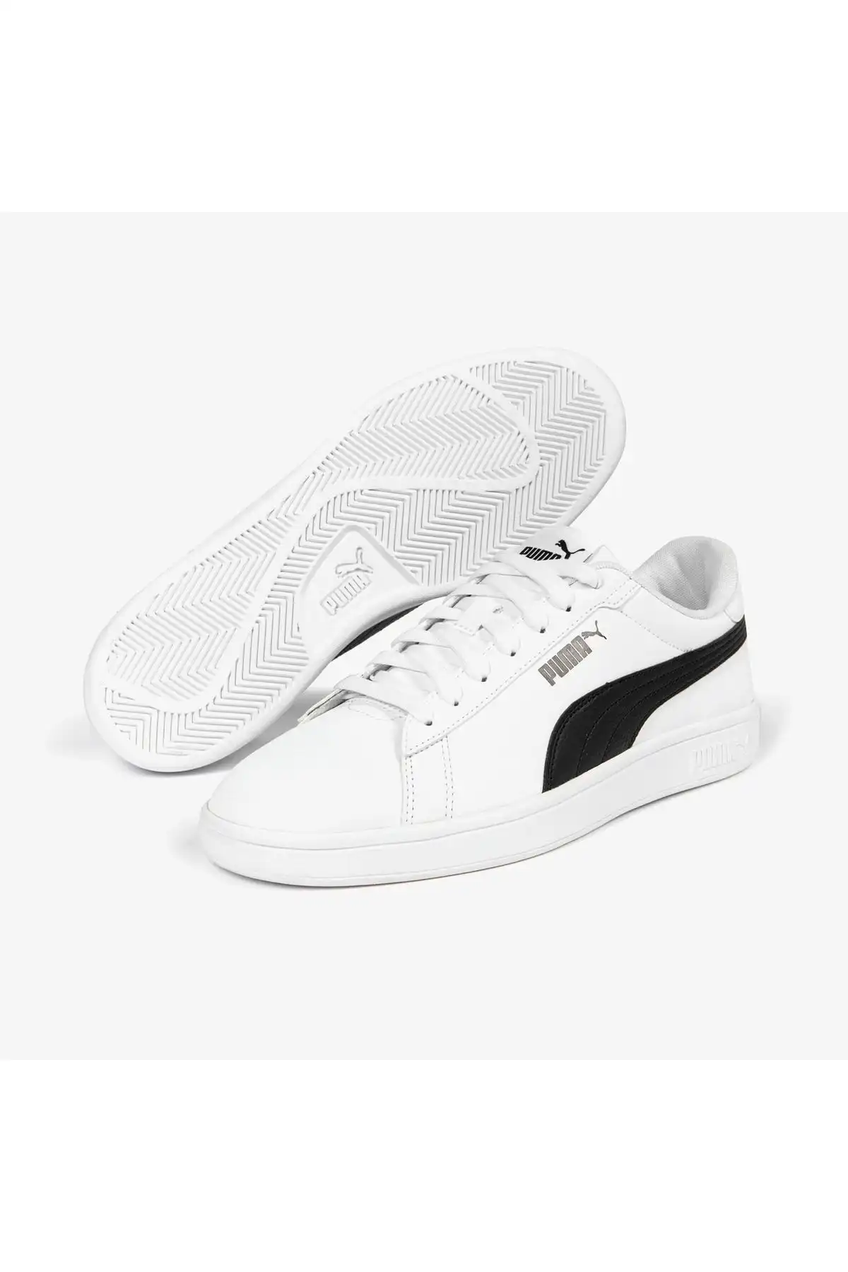 Puma Smash 3 0 Buck Unisex Sports Shoes 392336 08 White Black Price, Reviews - Trendyol برند   Puma به رنگ  سفید