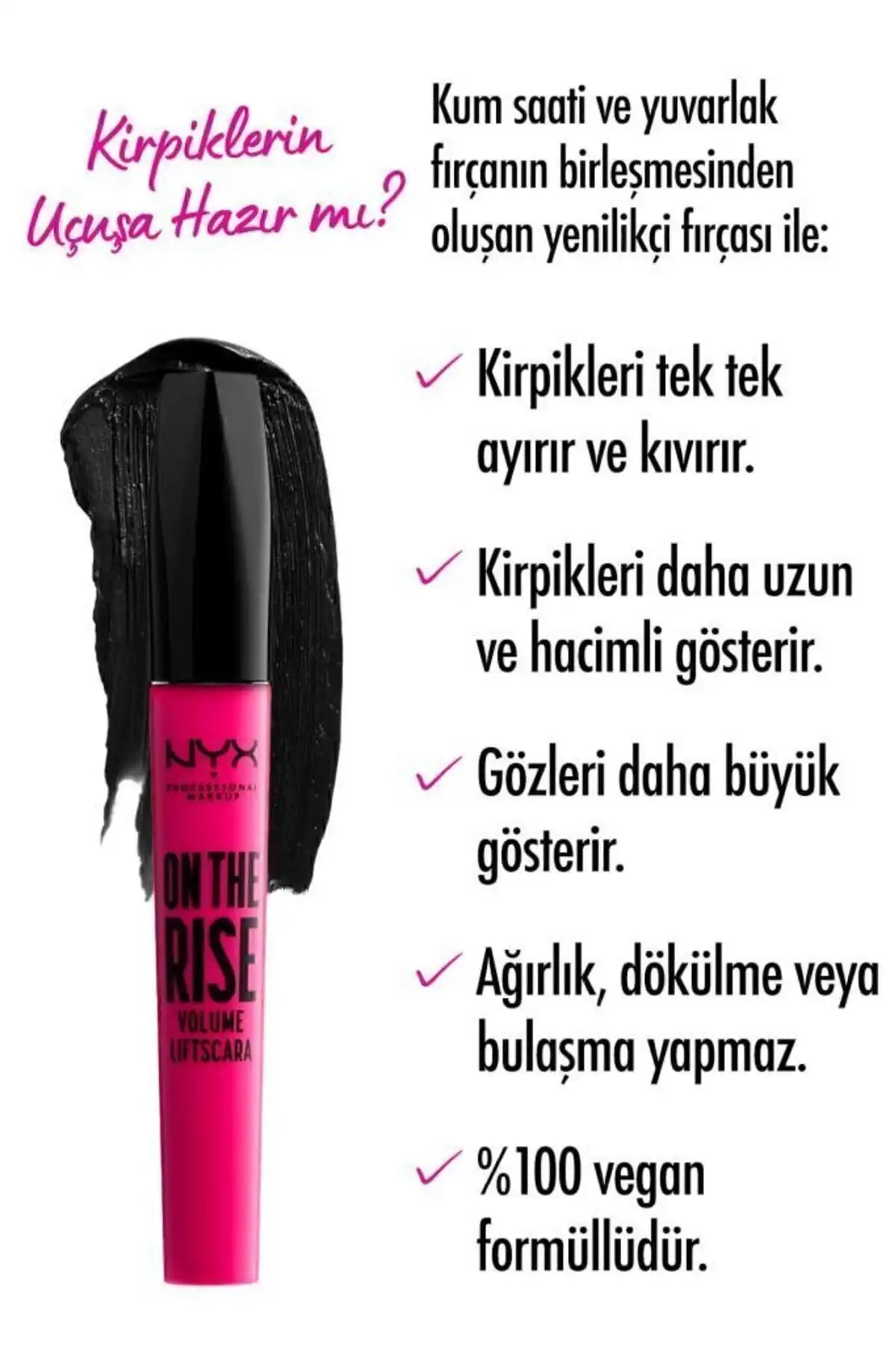 ریمل حجم دهنده سیاه - Ice Please On The Rise Volume Liftscara Black 800897212063 برند   NYX Professional Makeup(آرایش حرفه ای NYX) به رنگ   صورتی