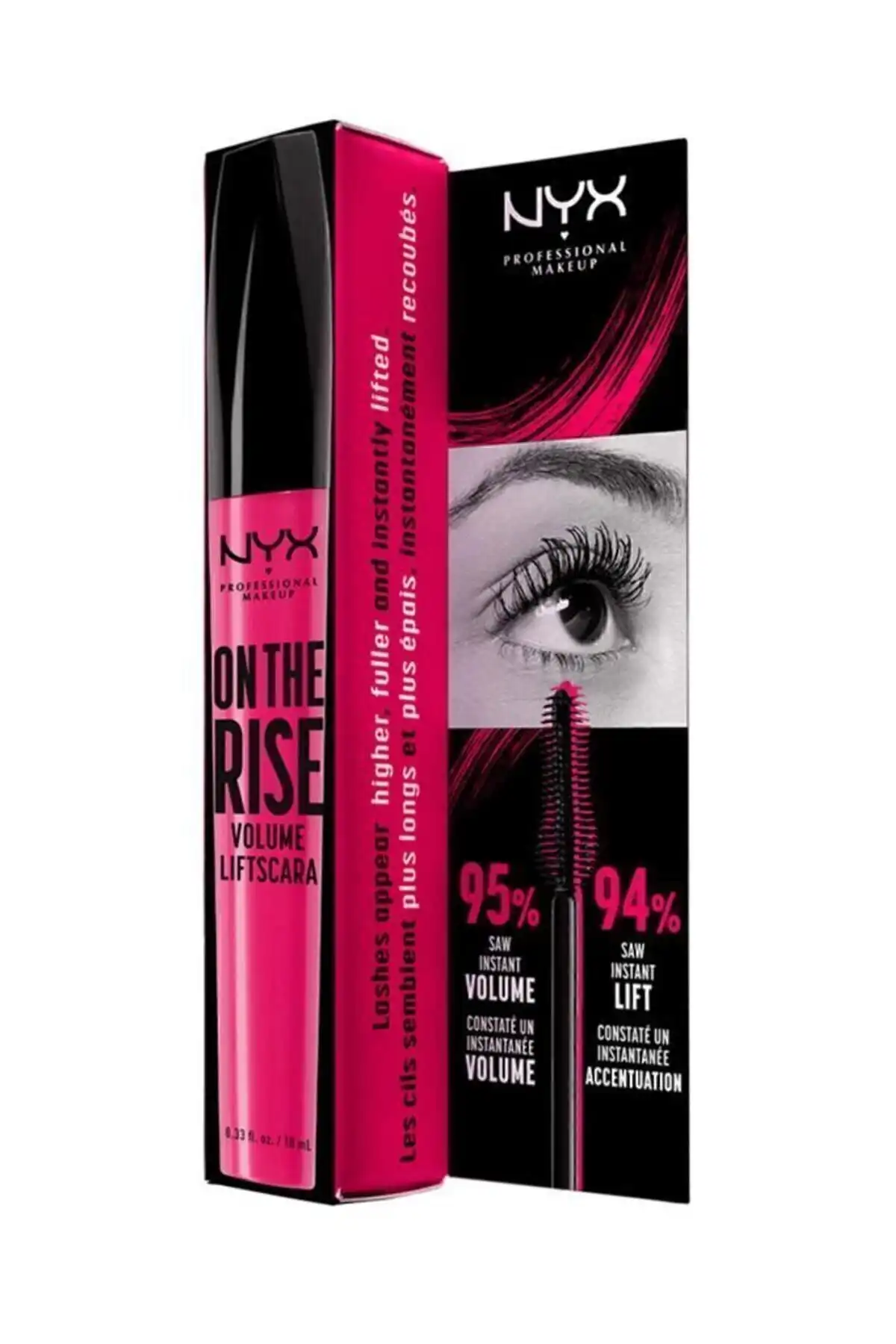 ریمل حجم دهنده سیاه - Ice Please On The Rise Volume Liftscara Black 800897212063 برند   NYX Professional Makeup(آرایش حرفه ای NYX) به رنگ   صورتی