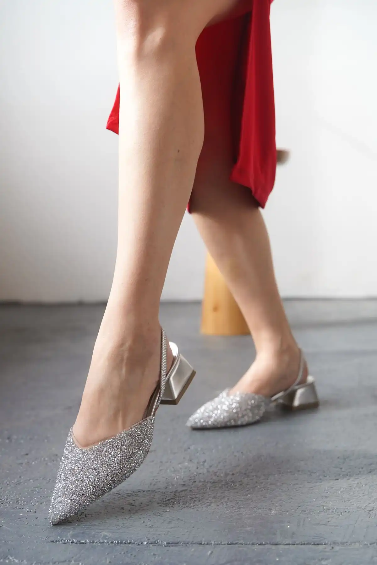 Goffshoe Women Inju کفش های سنگی شکستگی شیشه ای کوتاه - نقره برند  GOFFSHOES به رنگ  Gümüş-123651 در دسته کفش مجلسی زنانه