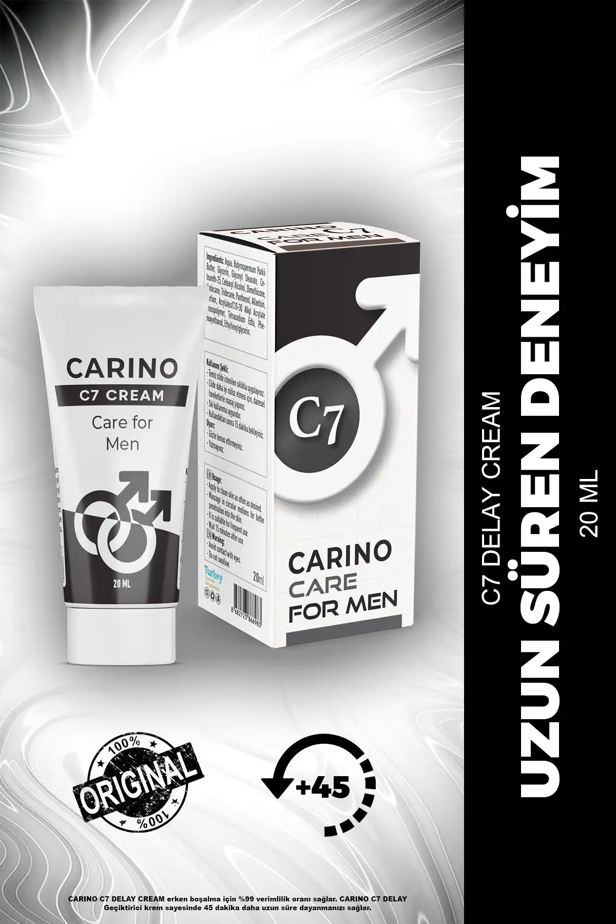 Carino E Bella C7 مراقبت از کرم مردانه مردانه 20ml - فرمول مؤثر - مدت زمان طولانی برند  