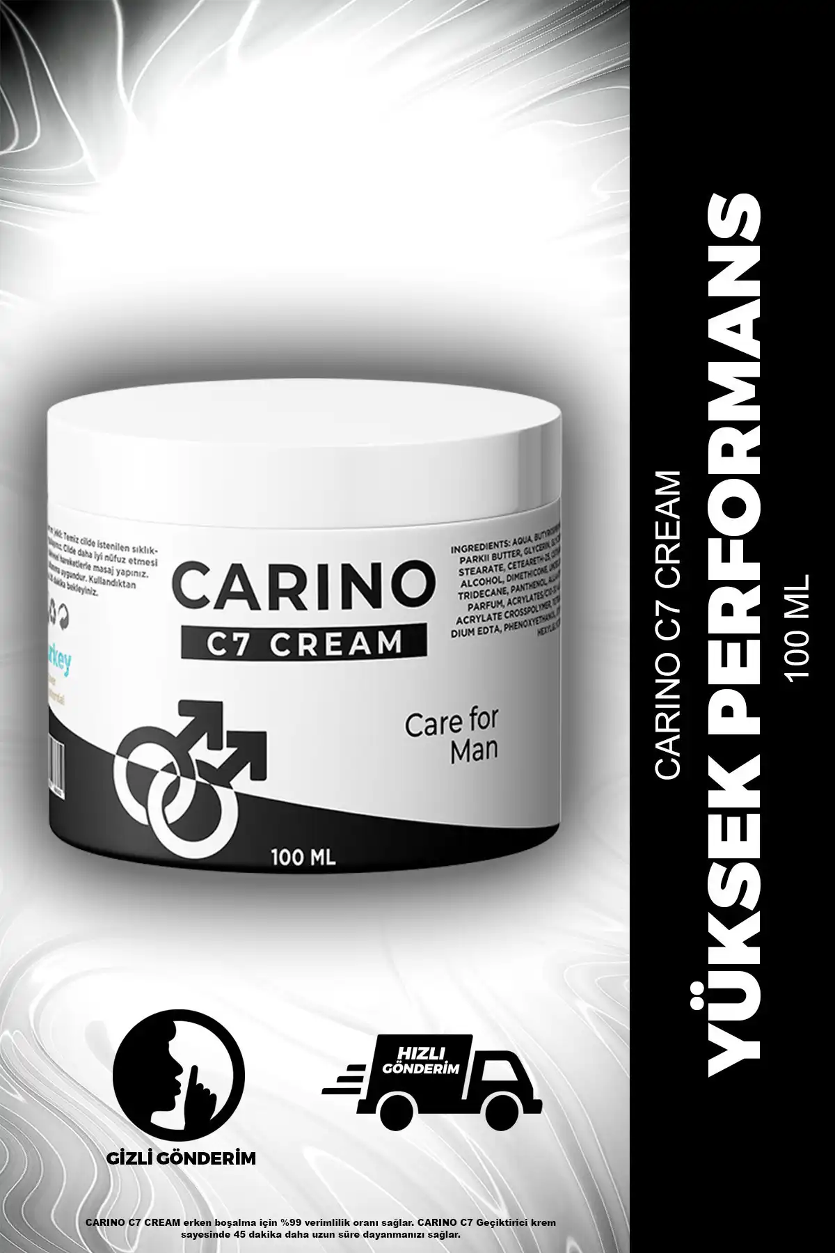Carino E Bella C7 مراقبت از کرم مردانه مرد 100 میلی لیتر - فرمول مؤثر - مدت زمان طولانی برند  Carino E Bella ( Carino E Bella ) 