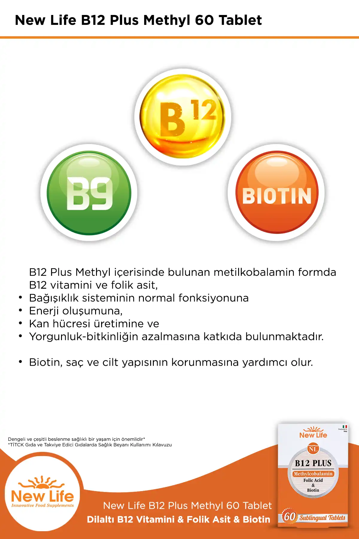 New Life Newlife B12 Plus 60 تبلت برند   New Life ( زندگی جدید ) 
