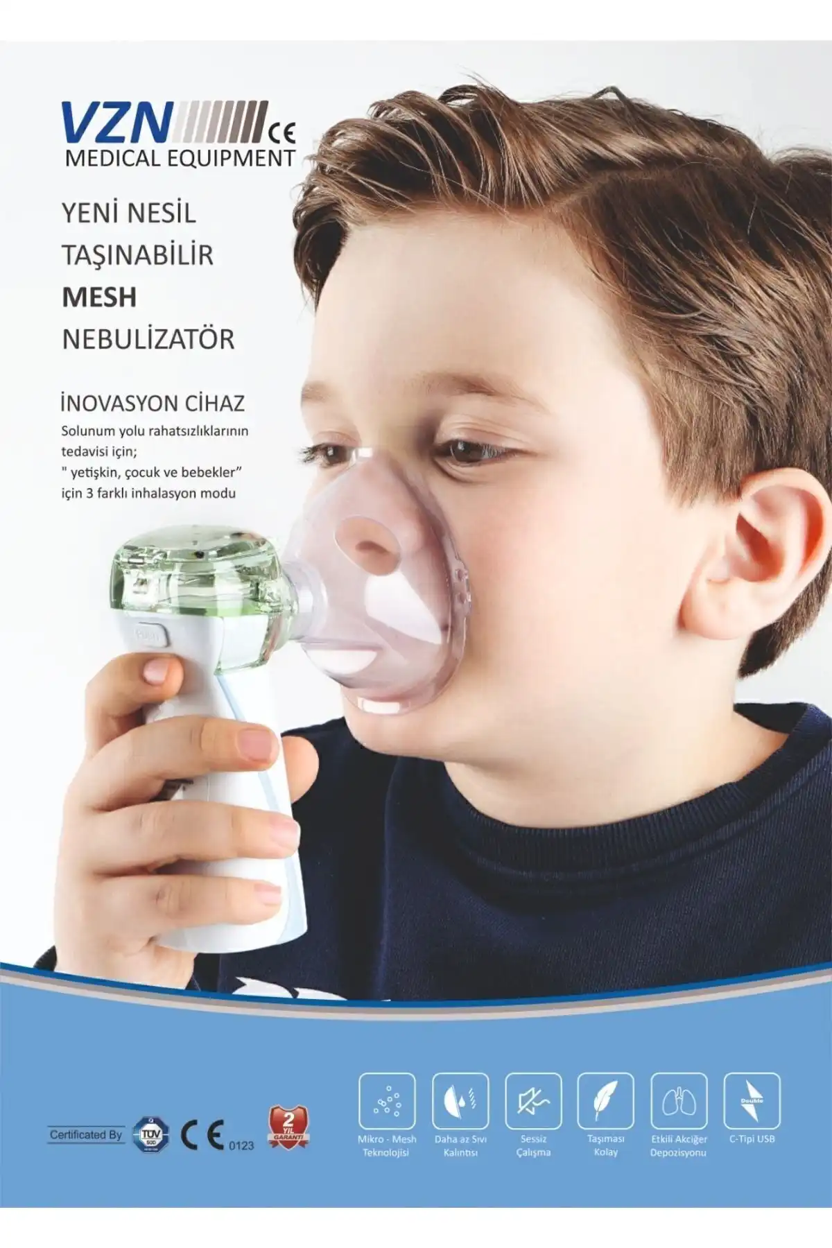 VZN قابل حمل Nebulizer MESH قابل شارژ ، قابل تنظیم سطح 3 مرحله (LT-N200) برند   VZN ( VZN ) 