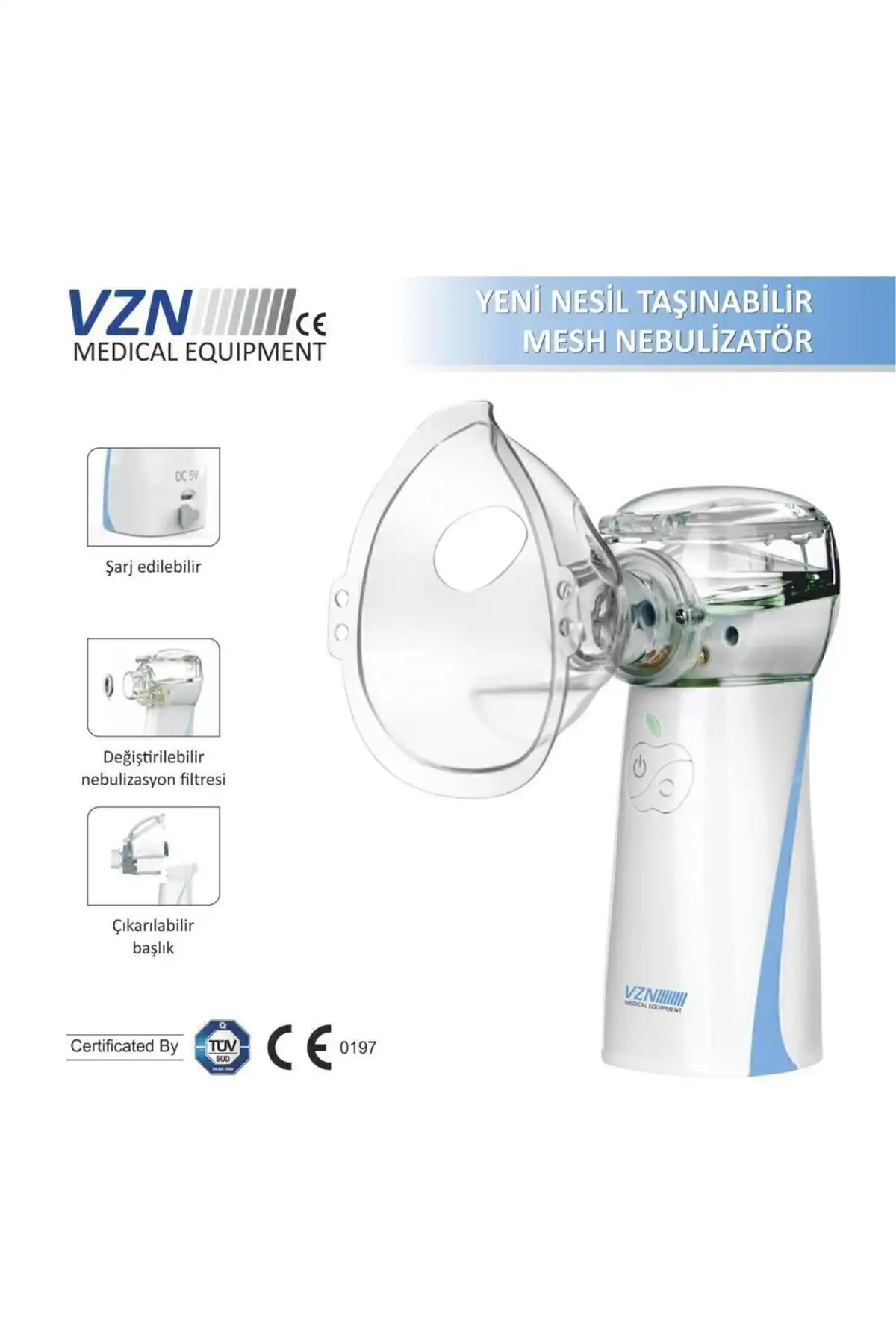 VZN قابل حمل Nebulizer MESH قابل شارژ ، قابل تنظیم سطح 3 مرحله (LT-N200) برند   VZN ( VZN ) 