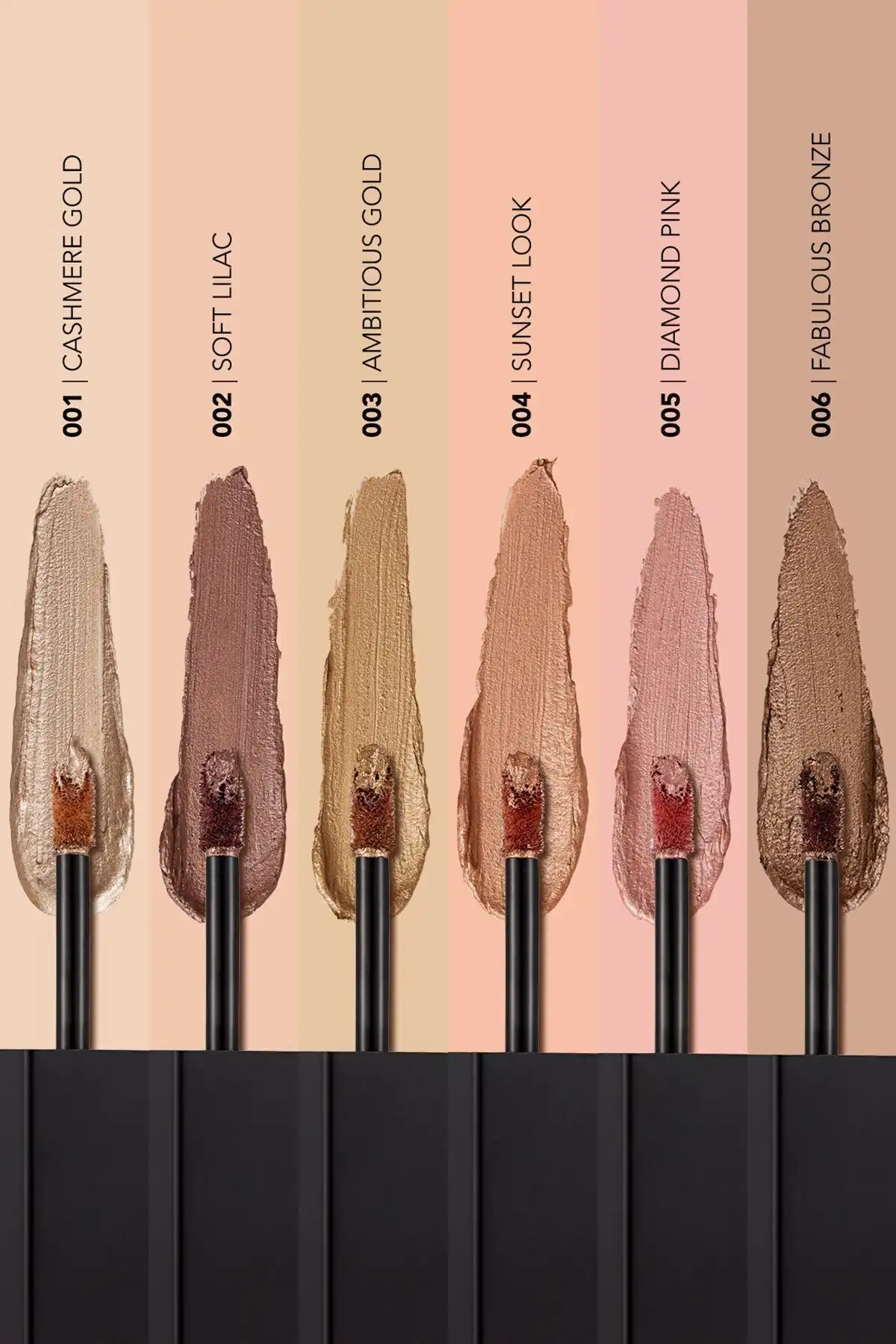 سایه چشم مایع فلزی (طلایی) - Shimmer & Shane Liquid Shadow - 001 Cashmere Gold - 8682536002592 برند   Flormar(فلورمار) به رنگ  طلا