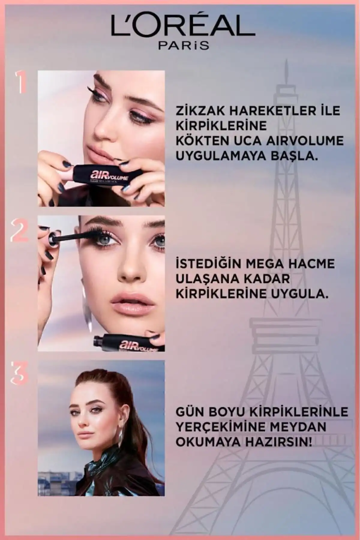 ریمل حجم دهنده ایر مگا - ماندگاری تا 30 ساعت - مشکی فوق العاده برند   L'Oreal Paris(لورآل پاریس) به رنگ  