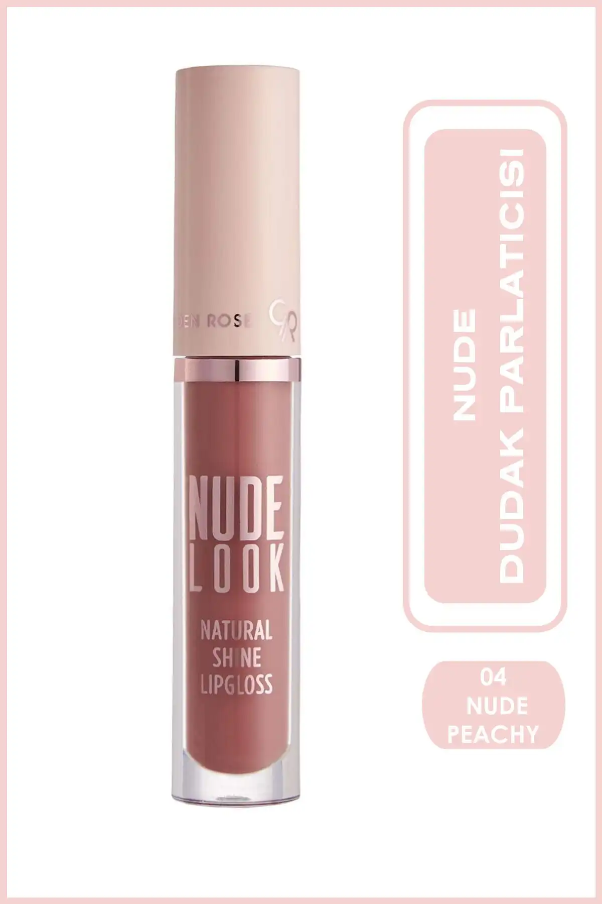 Nude Look Natural Shine Lipgloss No:04 Peachy Nude - براق لب طبیعی رنگی برند   Golden Rose(رز طلایی) به رنگ  نارنجی در دسته حالت دهنده مو