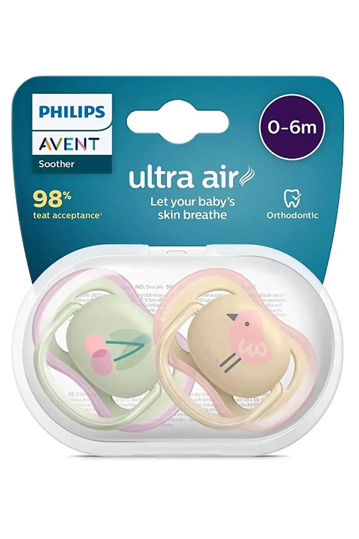 پستانک هوای اولترا Scf085/13 ست 0 تا 6 ماهه 2 دخترانه برند   Philips Avent(فیلیپس اونت) به رنگ   در دسته پستانک