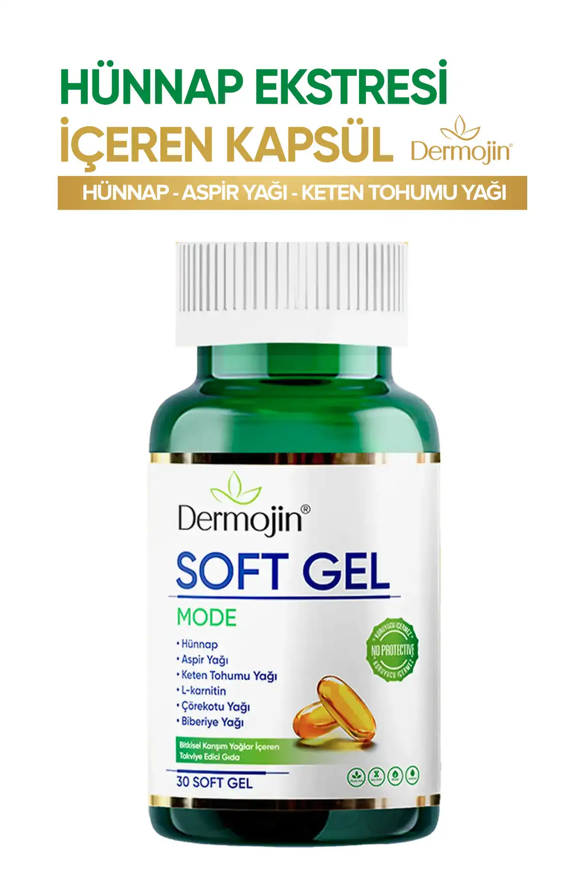 روغن مخلوط گیاهی dermojin hünnap تقویت کپسول ژل نرم برند   Dermojin ( درموژن ) 