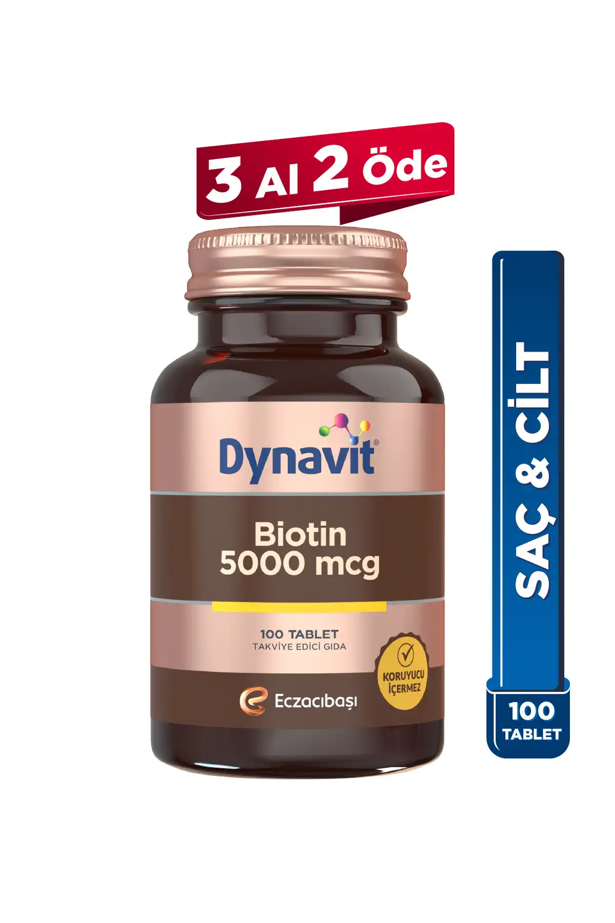 Dynavit Biotin 5000 mcg 100 Tablet-Hall \ U0026 Volume برند   Dynavit ( Dynavit ) 