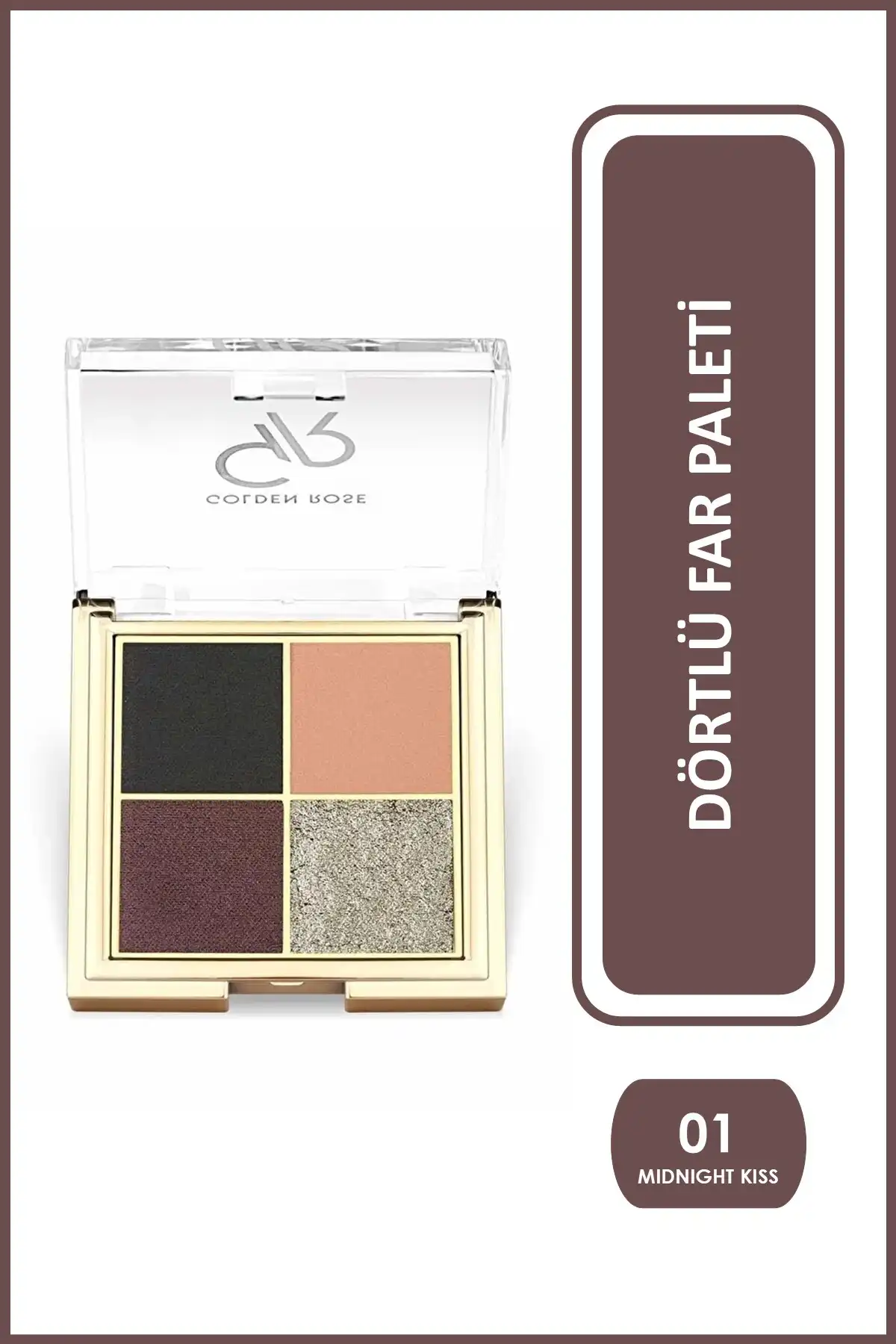 پالت سایه چشم Quattro No: 01 Midnight Kiss - Eyeshadow Palette برند   Golden Rose(رز طلایی) به رنگ  آبی