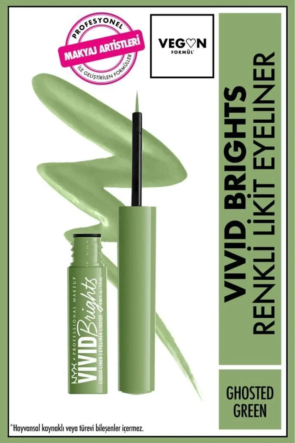 خط چشم مایع Vivid Brights - Ghosted Green برند   NYX Professional Makeup(آرایش حرفه ای NYX) به رنگ  سبز