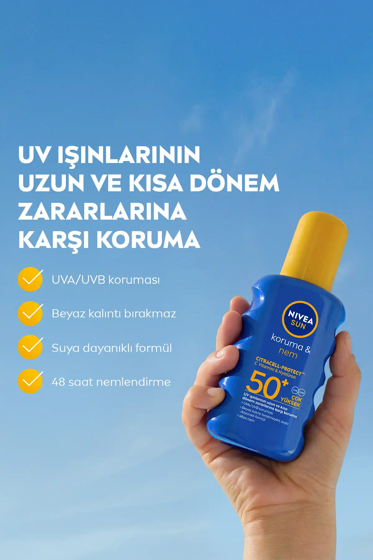 محافظت در برابر آفتاب SPF 50+ & اسپری 200 میلی لیتری کرم ضد آفتاب مرطوب کننده 48 ساعته، هدیه کیف ساحلی برند   Nivea(Nivea) به رنگ   در دسته ضد آفتاب