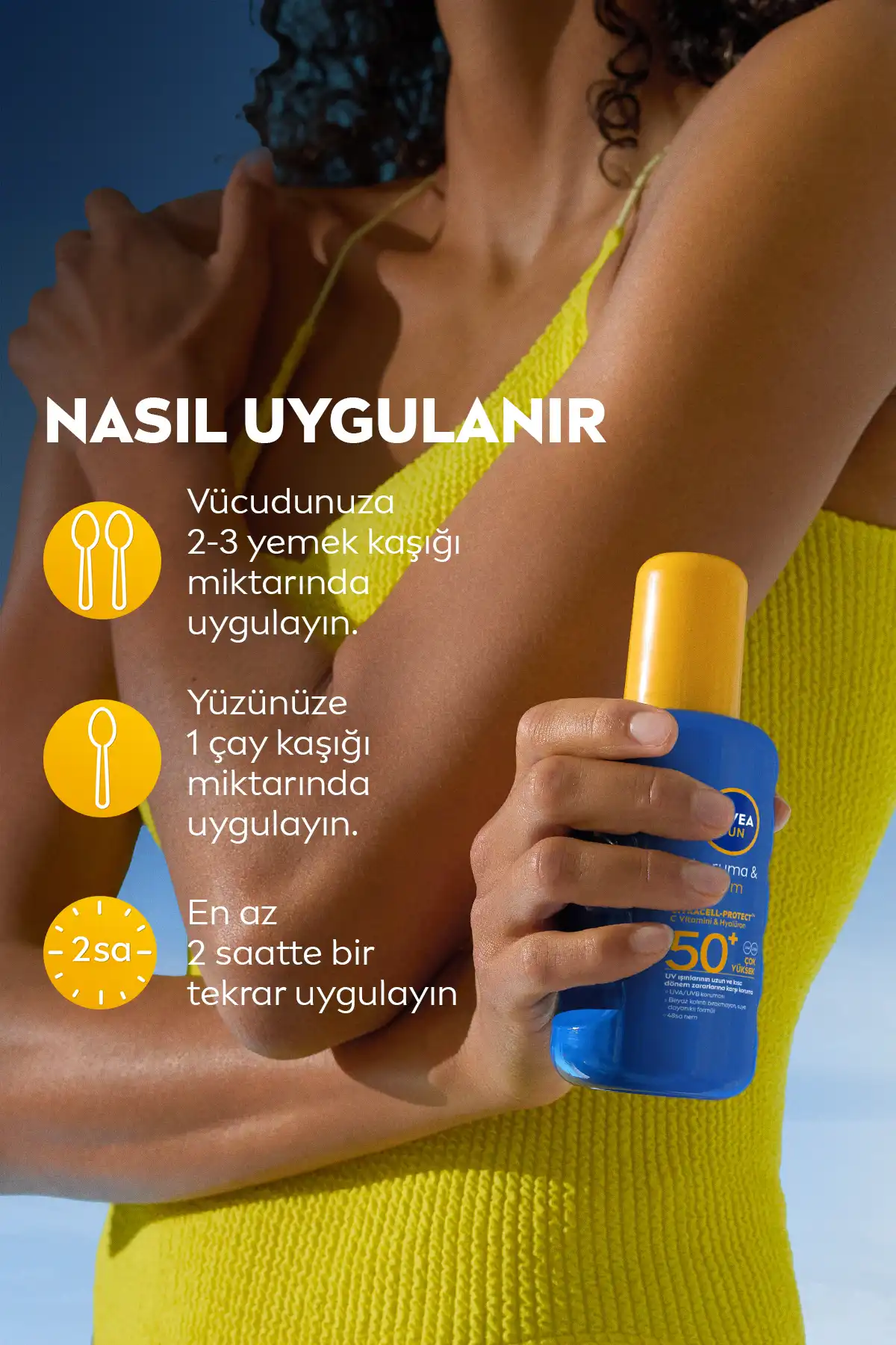 محافظت در برابر آفتاب SPF 50+ & اسپری 200 میلی لیتری کرم ضد آفتاب مرطوب کننده 48 ساعته، هدیه کیف ساحلی برند   Nivea(Nivea) به رنگ   در دسته ضد آفتاب