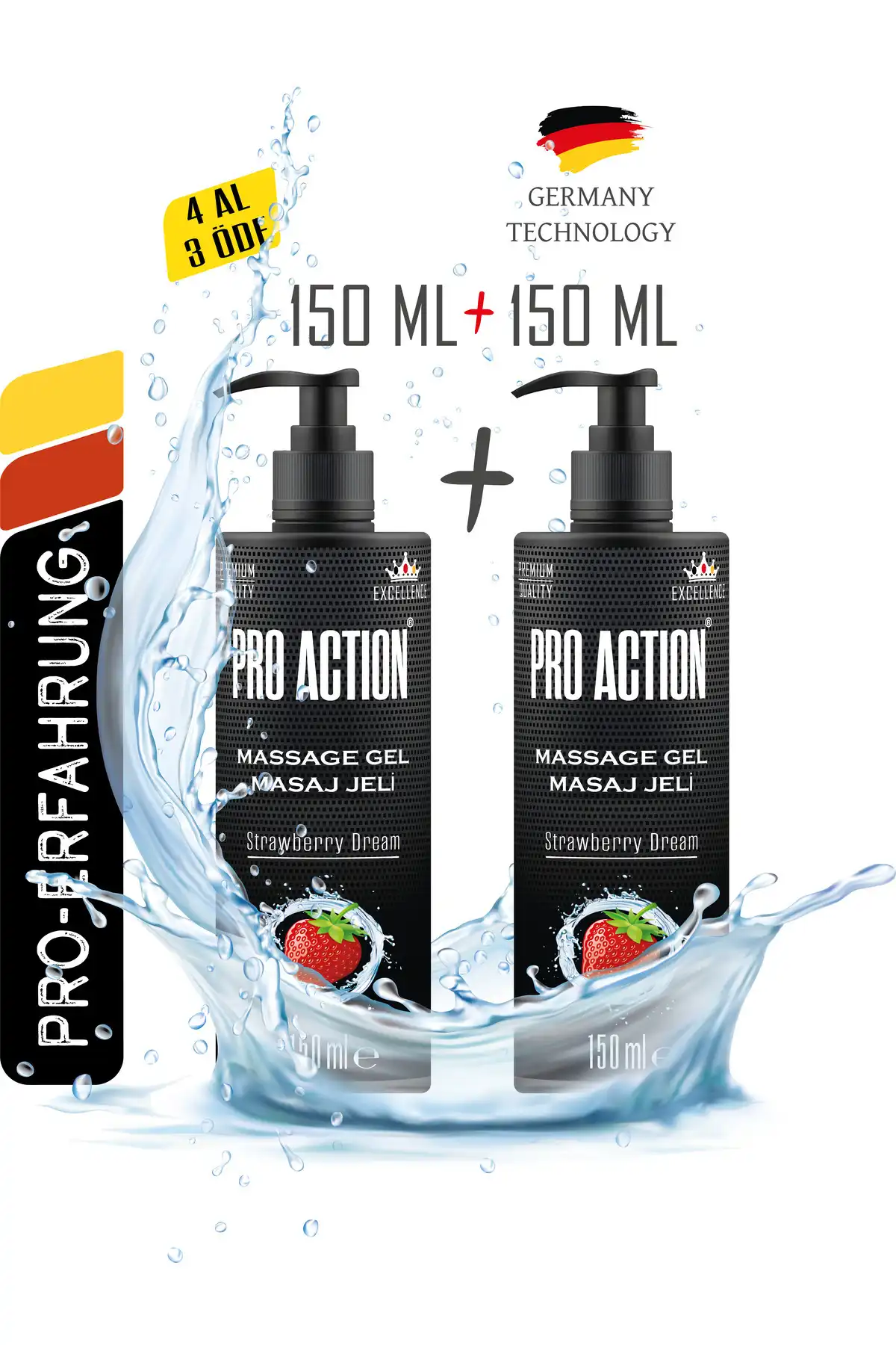 ژل روان کننده Pro Action 150 Ml x 2 Strawberry -کیفیت عالی برند  Pro Action ( اقدام طرفدار ) 