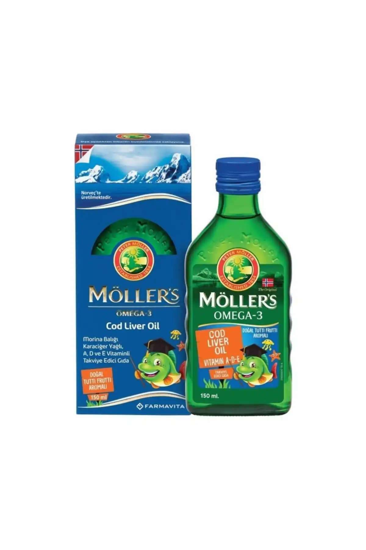 Mollers Möllers Omga 3 Holding Frutti روغن ماهی طعم دار 150 میلی لیتر برند   Mollers ( مولرها ) 