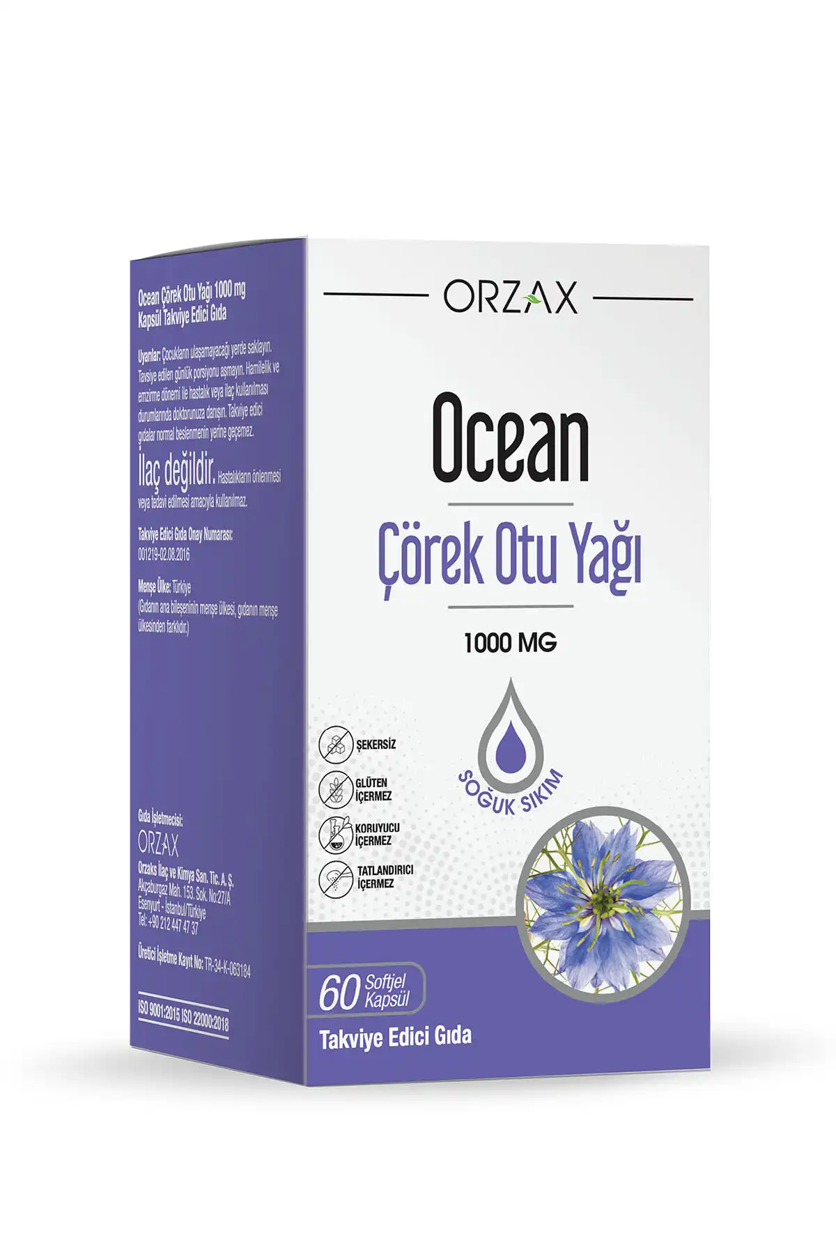 روغن دانه سیاه اقیانوس Orzax 1000mg 60 کپسول برند   Ocean(اقیانوس)