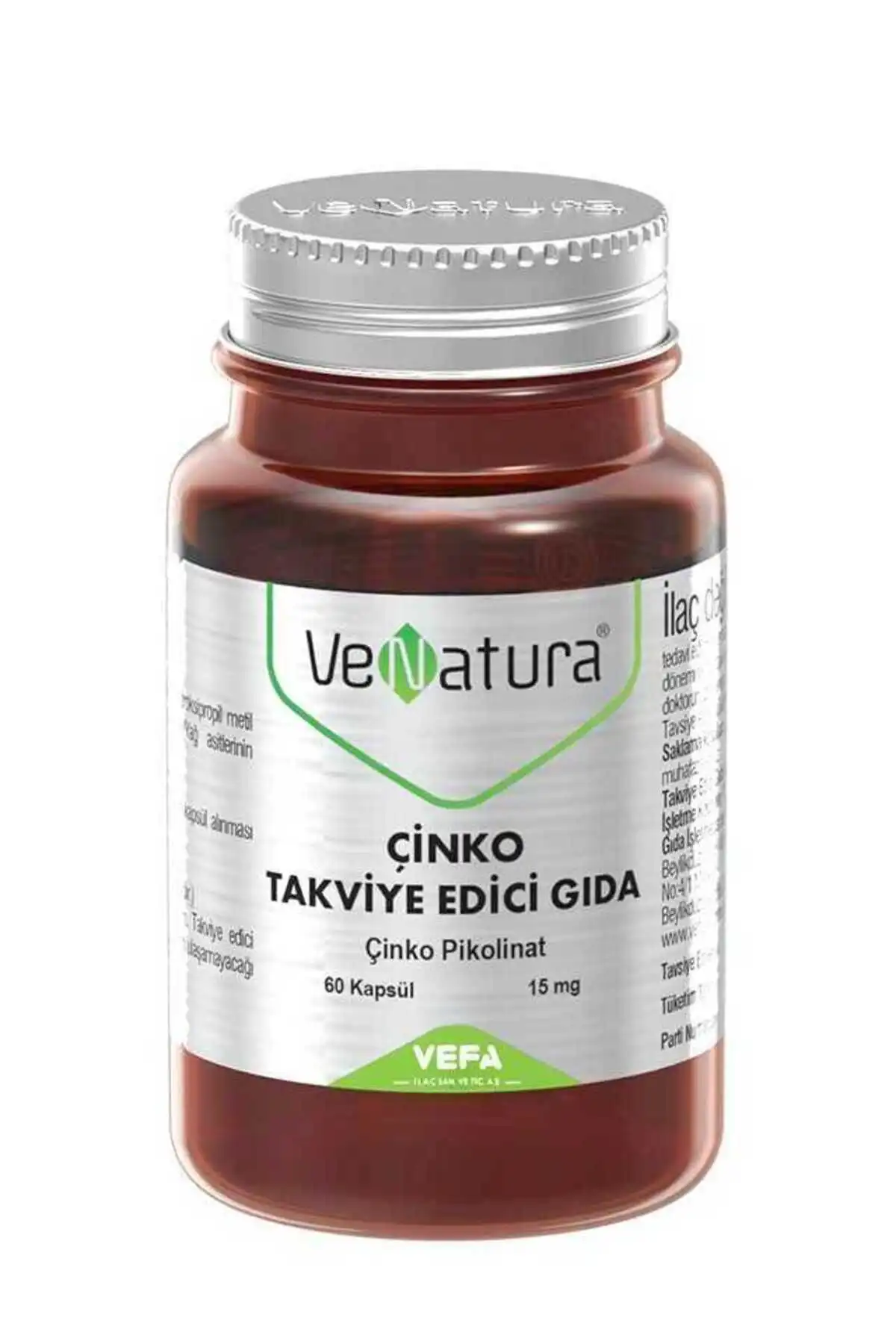 Venatura روی تقویت کننده مواد غذایی 15 میلی گرم 60 کپسول - (SKT: 11/207) برند   Venatura ( وناتورا ) 