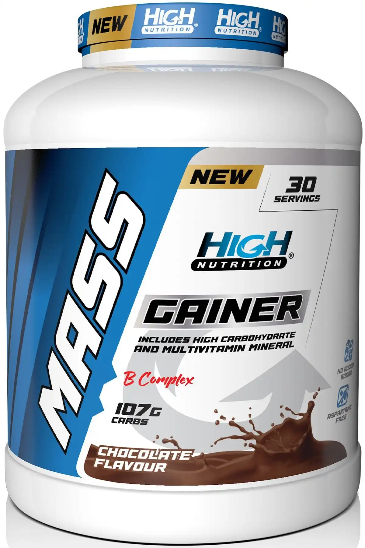 تغذیه بالا GAISER 3600 GR شکلات شکلات با طعم حجم حجم توده عضلانی افزایش پودر کربوهیدرات برند  High Nutrition ( تغذیه زیاد ) 