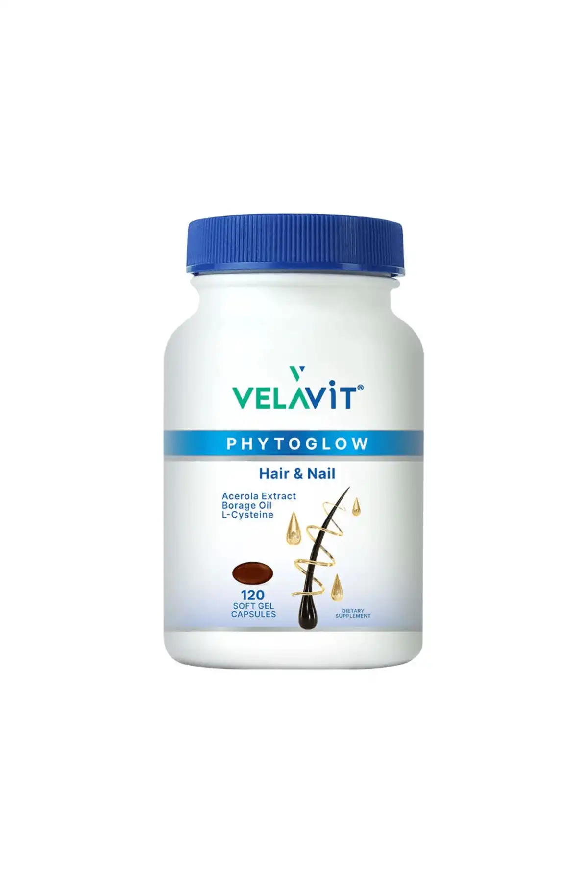 موهای Velavit Phytoglow \ U0026 Nail 120 کپسول ژل نرم برند   Velavit ( Velavit ) 