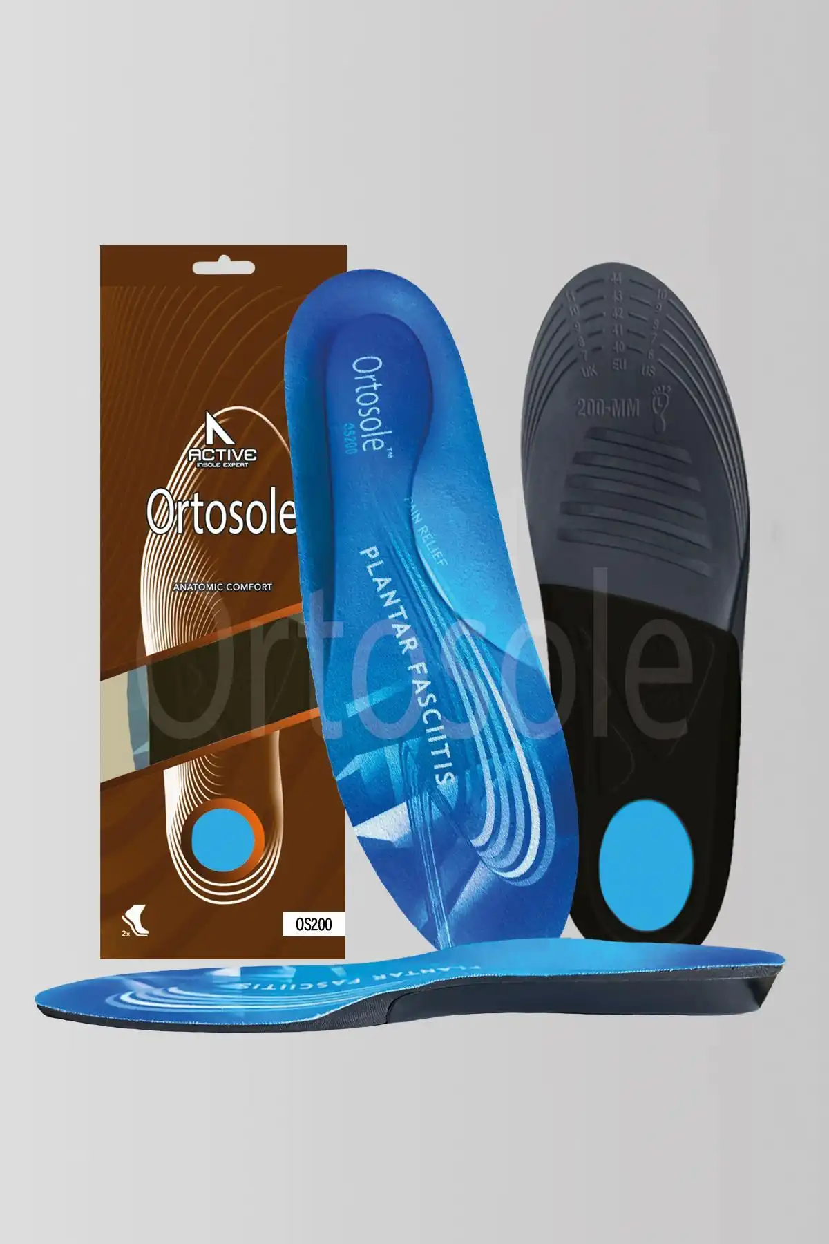 Ortosole OS200 | پاشنه پاشنه ، کفی مسطح ، فشار داخلی ، کمربند پشتیبانی شده ، کفی داخلی فاشیلیت پلانتار برند  