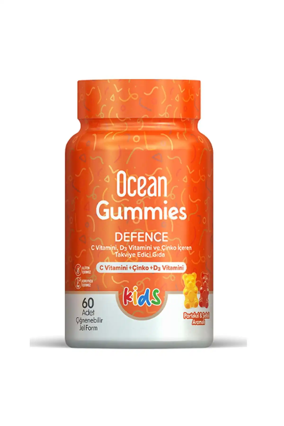 دفاعی دفاعی دفاعی اقیانوس ویتامین C ، ویتامین D3 و تقویت کننده روی 60 میز ژل برند   Ocean(اقیانوس)
