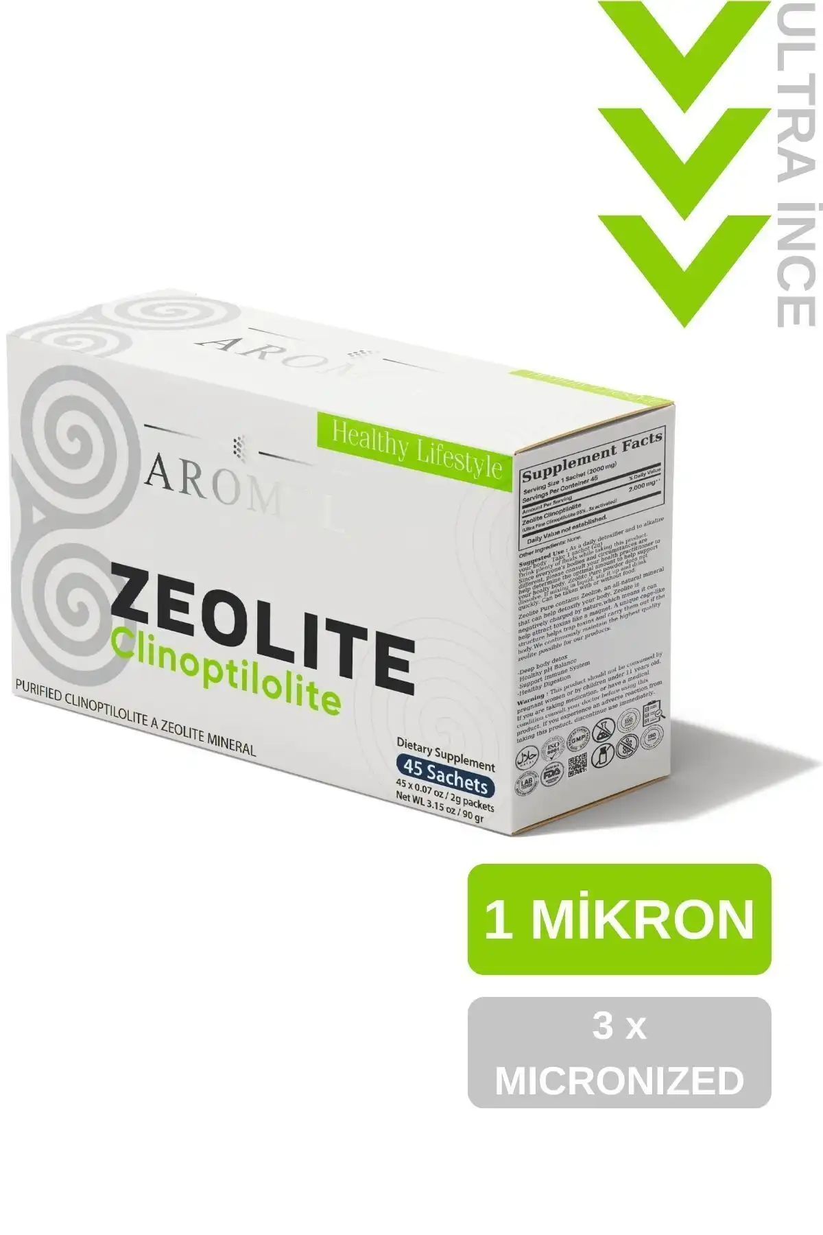 پودر زئولیت آرومل | 45 شاسی | Zeolite Clinoptilolite | زئولیت فعال میکرون شده برند   Aromel ( آرومل ) 