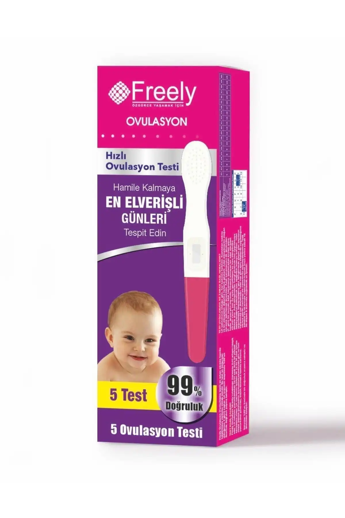 تست تخمک گذاری آزادانه (تخمک گذاری) روزهای 5 قطعه / باردار را تشخیص می دهد برند   Freely ( آزادانه ) 